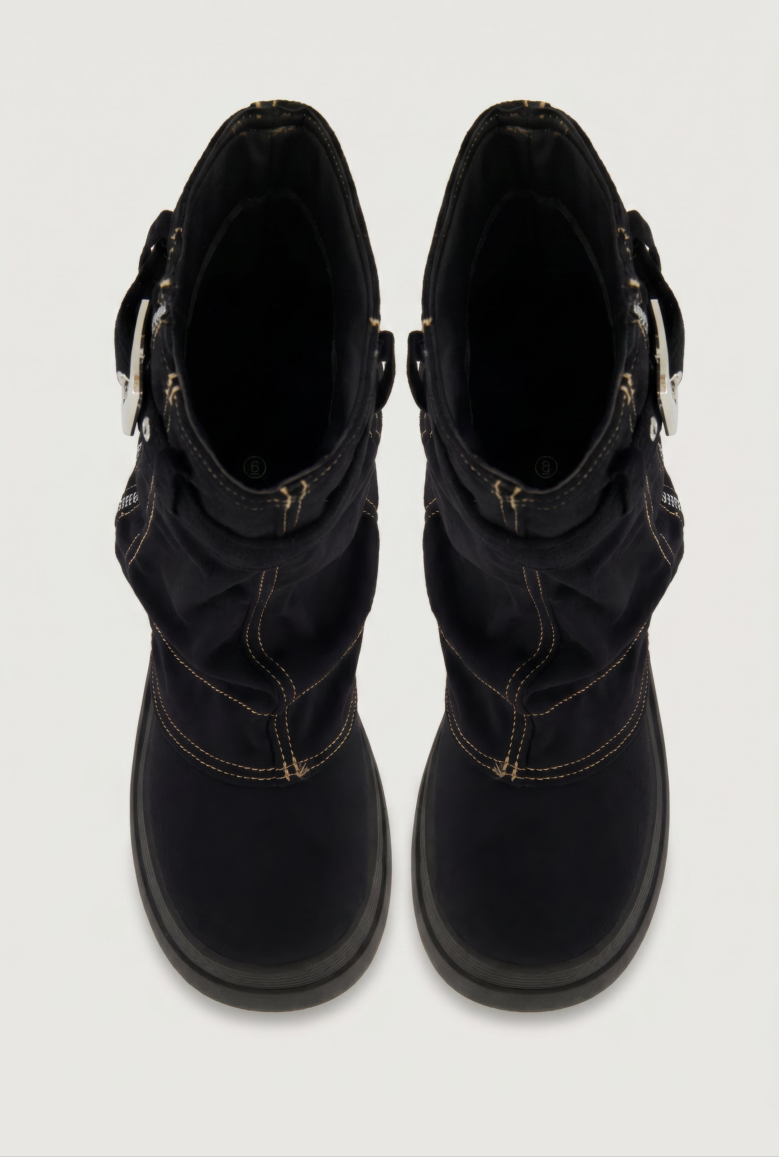 Fold Over Platform Moto Boots