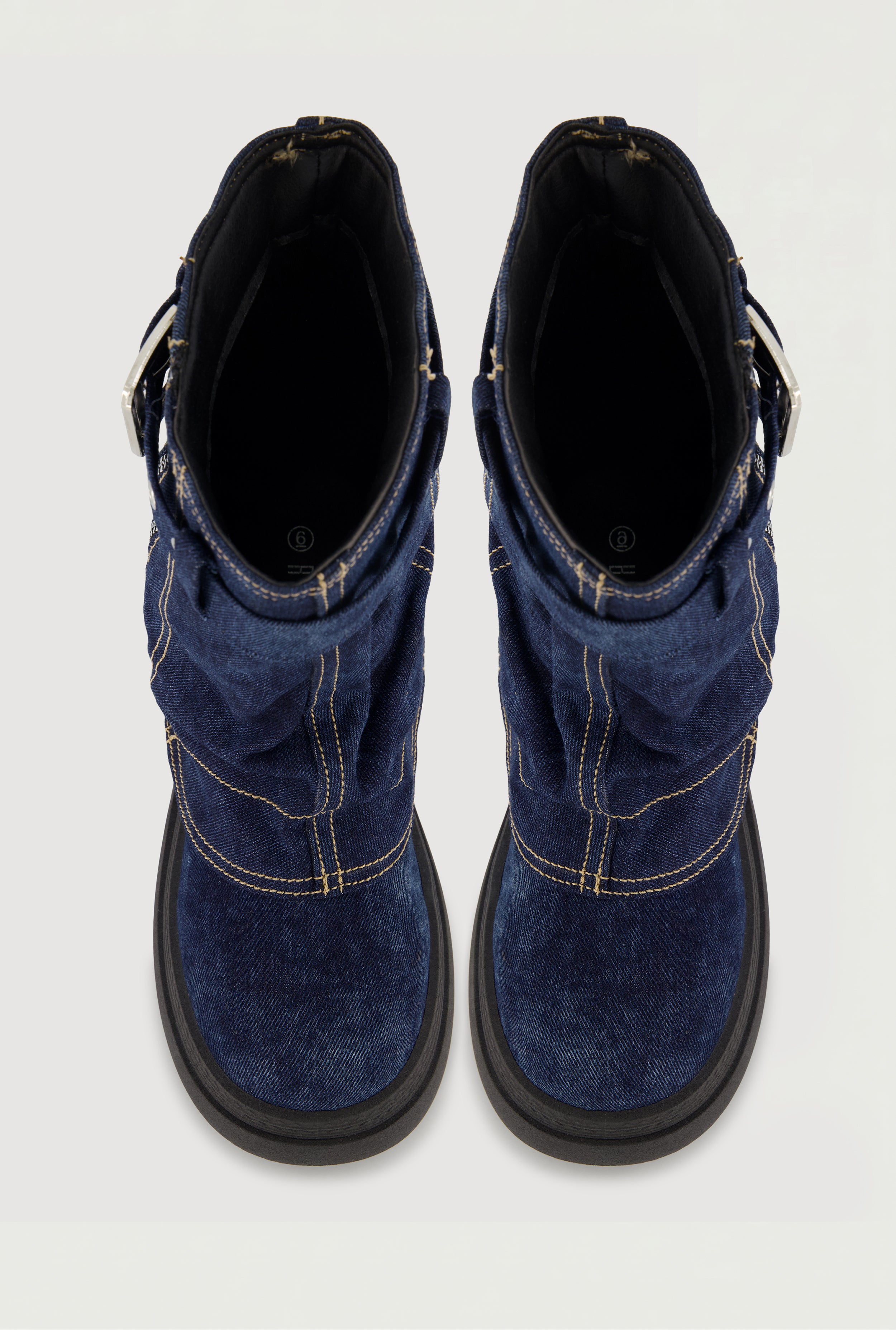 Fold Over Platform Moto Boots