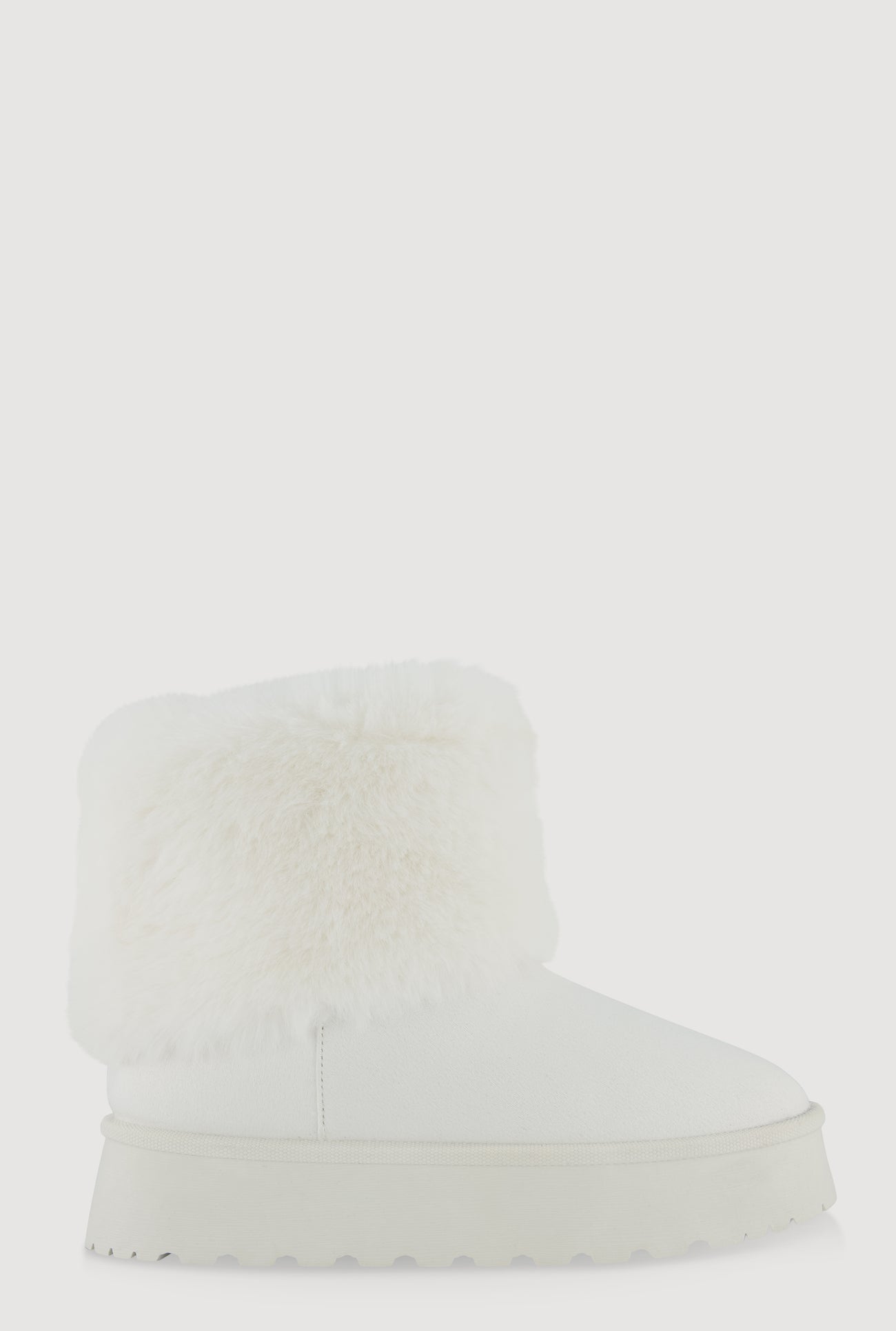 Platform Booties with Faux Fur Cuff