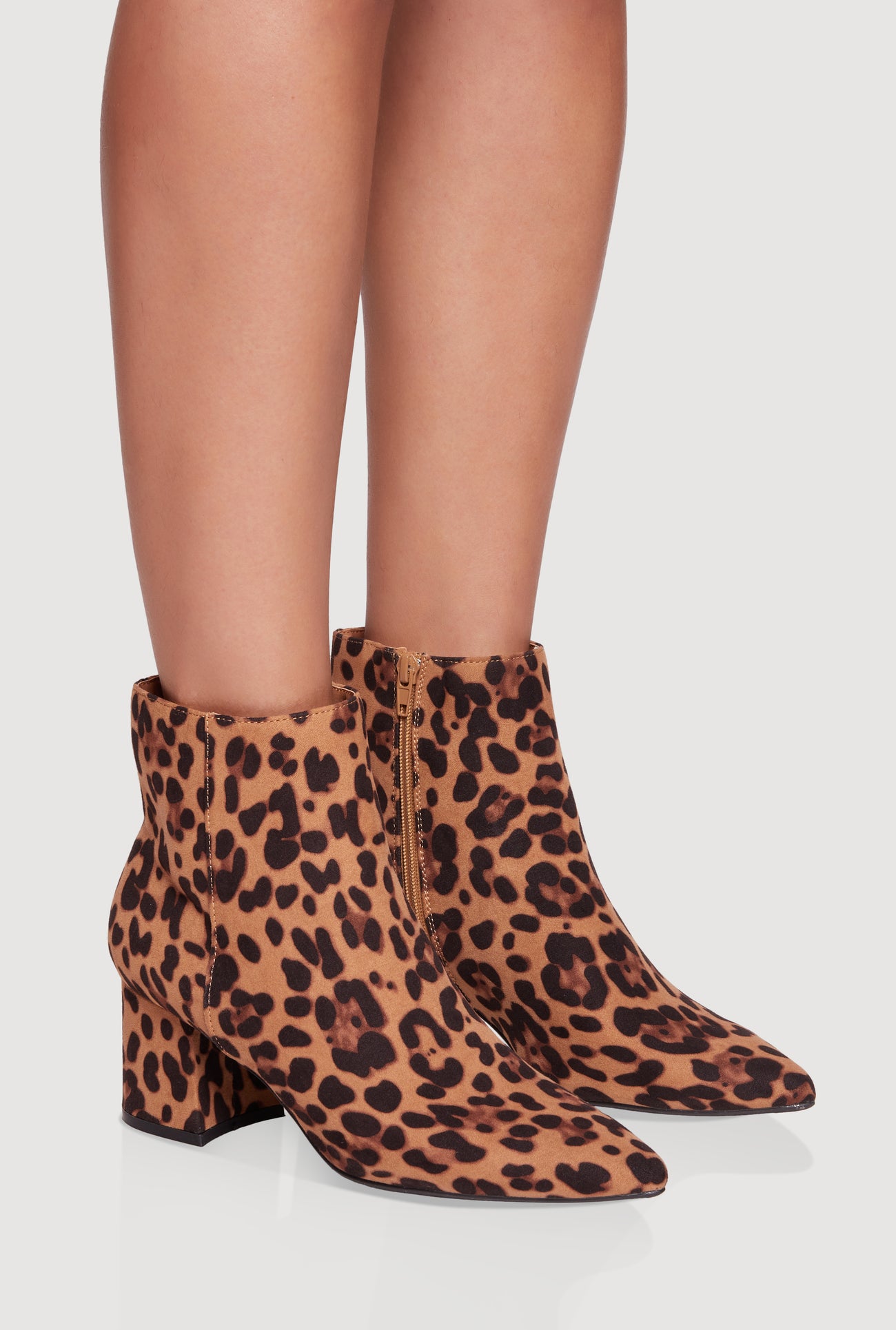 Pointed Toe Block Heel Booties