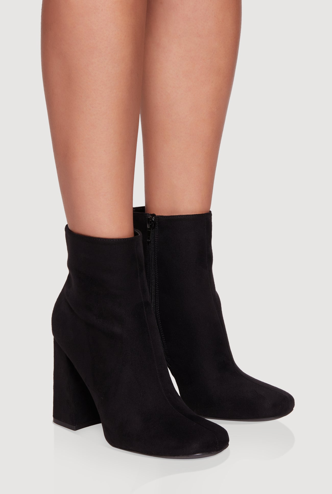 Trendy Block Heel Almond Toe Booties