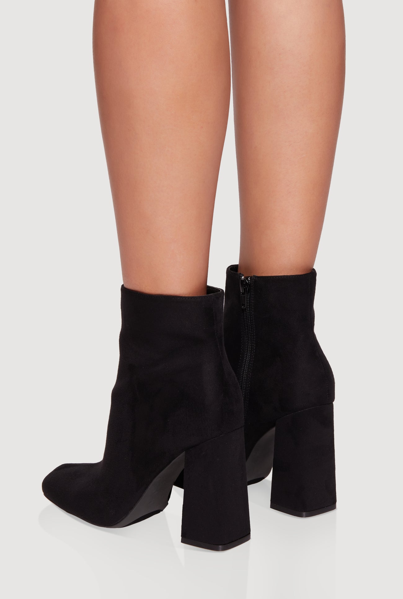 Trendy Block Heel Almond Toe Booties