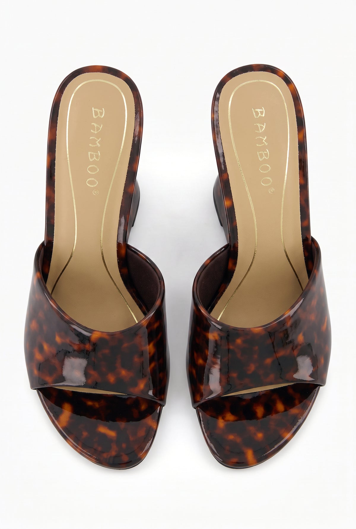 Spool Wedge Heel Open Toe Mules