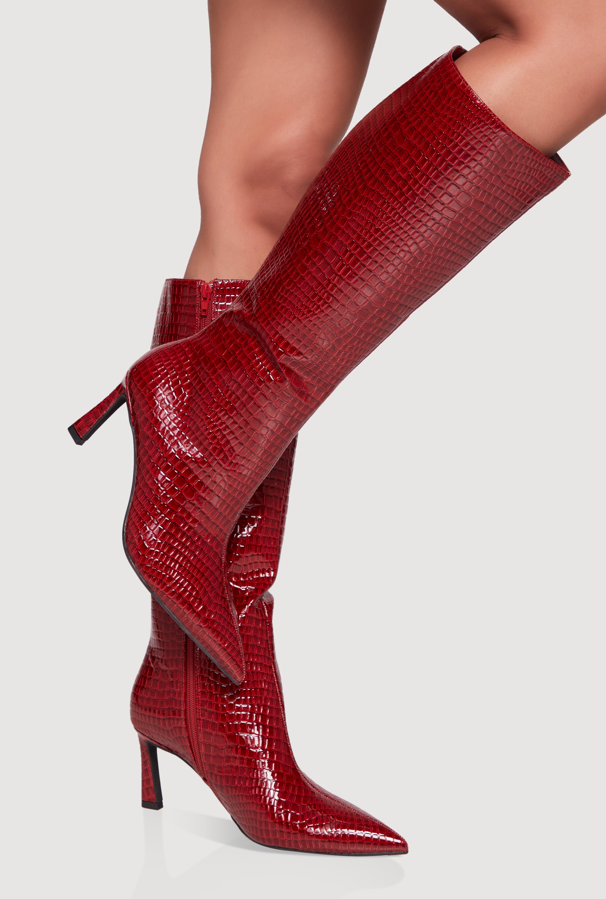 靴 archive leather pointed toe heel boots Pointy Toe Side Zip High Heel Boots
