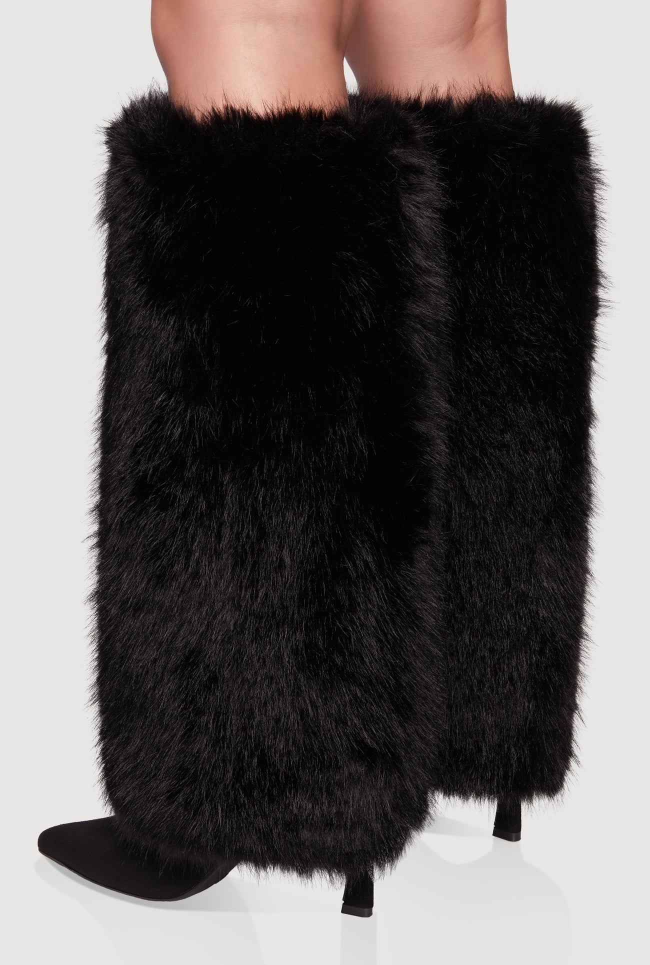 Faux Fur Stiletto Knee High Boots
