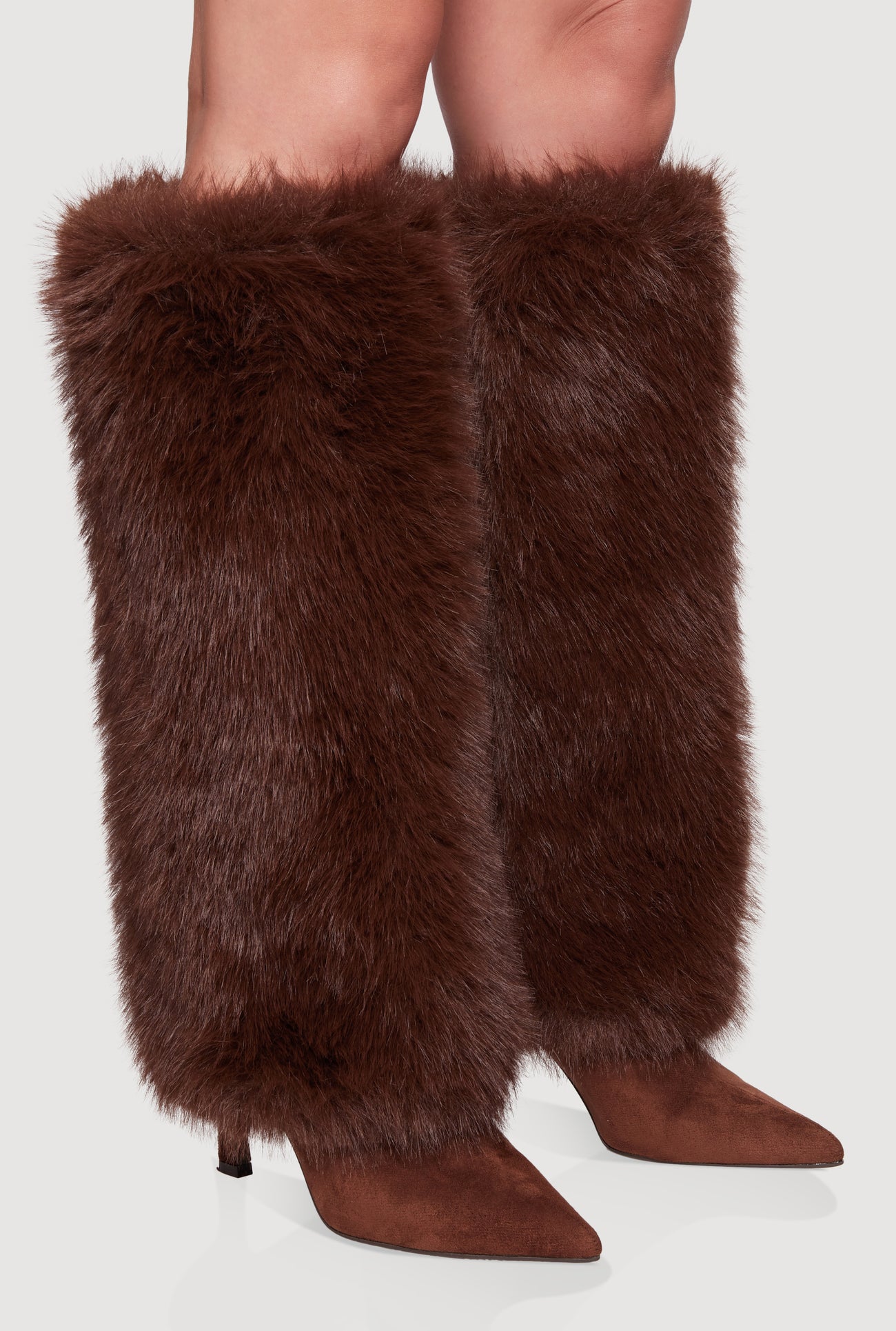 Faux Fur Stiletto Knee High Boots