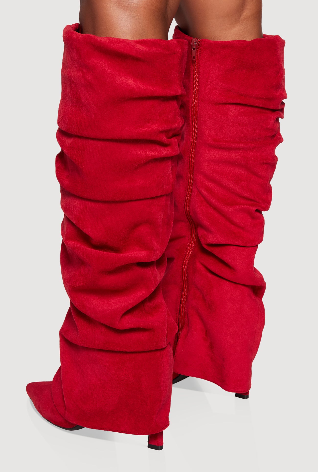 Pointy Toe Stiletto Knee High Slouch Boots