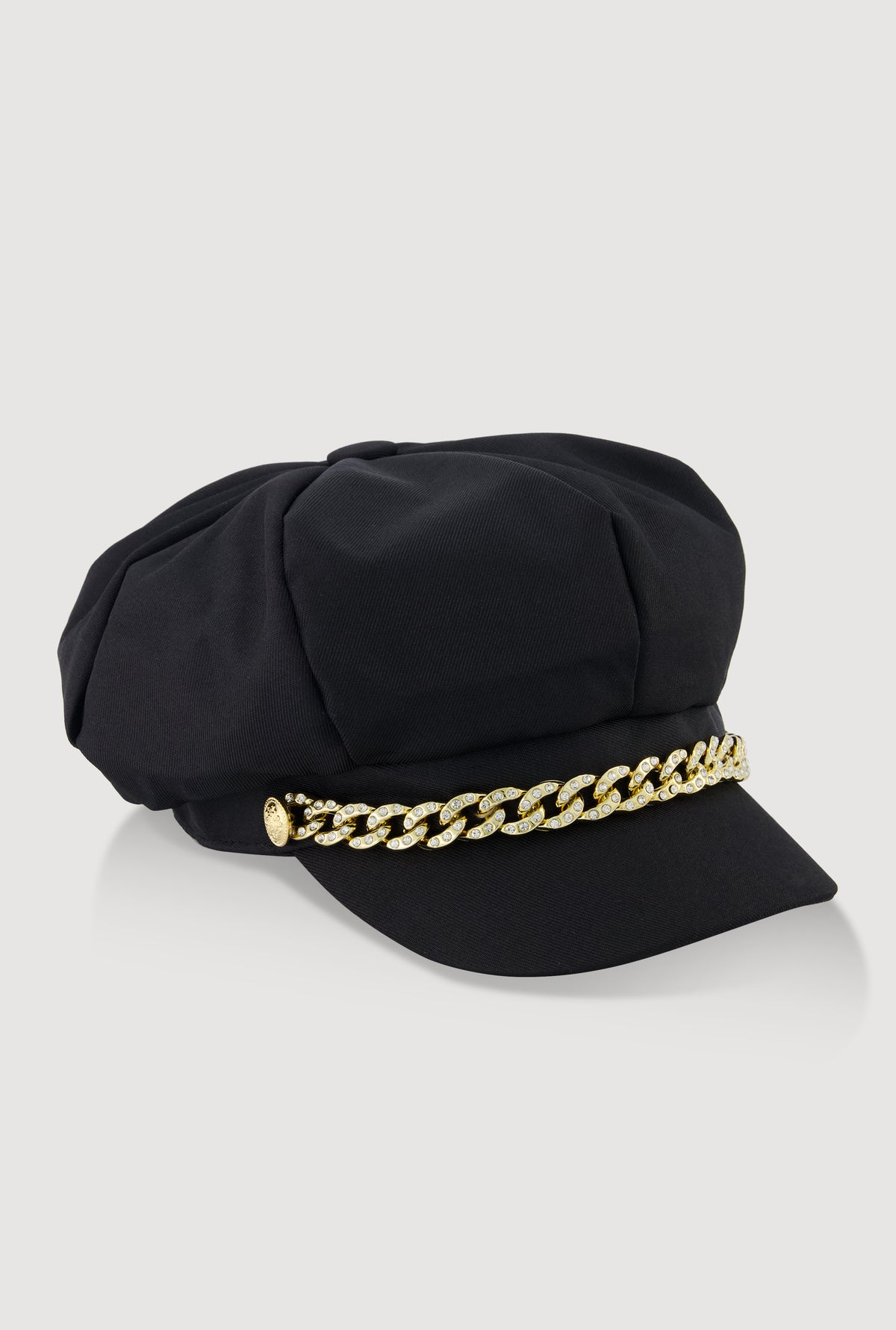 Black chained hat Chain Wide Brim Hat - Black/Gold | Boston Proper main image 3