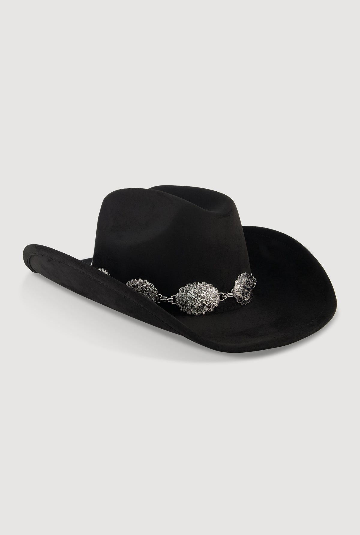 Black Hat with Chain Details Black Silver Chain Captain Hat | Hot Topic main image 4