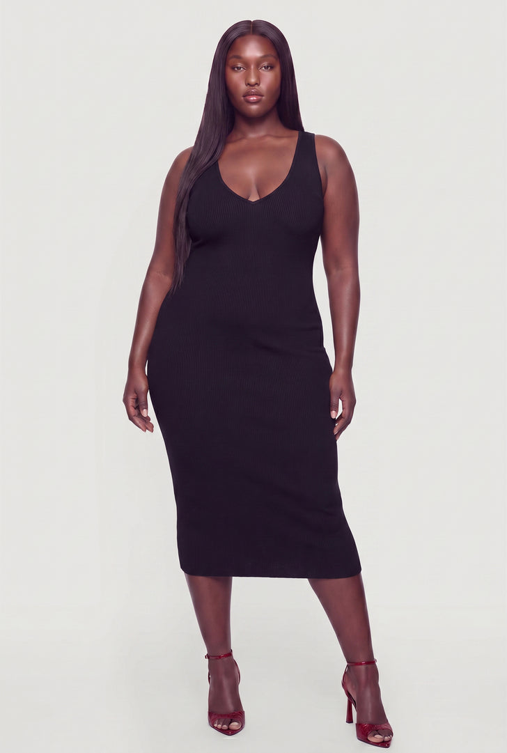dress plus size women V-Neck Waist Applique Midi Its also got two big pockets CICIDUDU Womens Plus Size Long