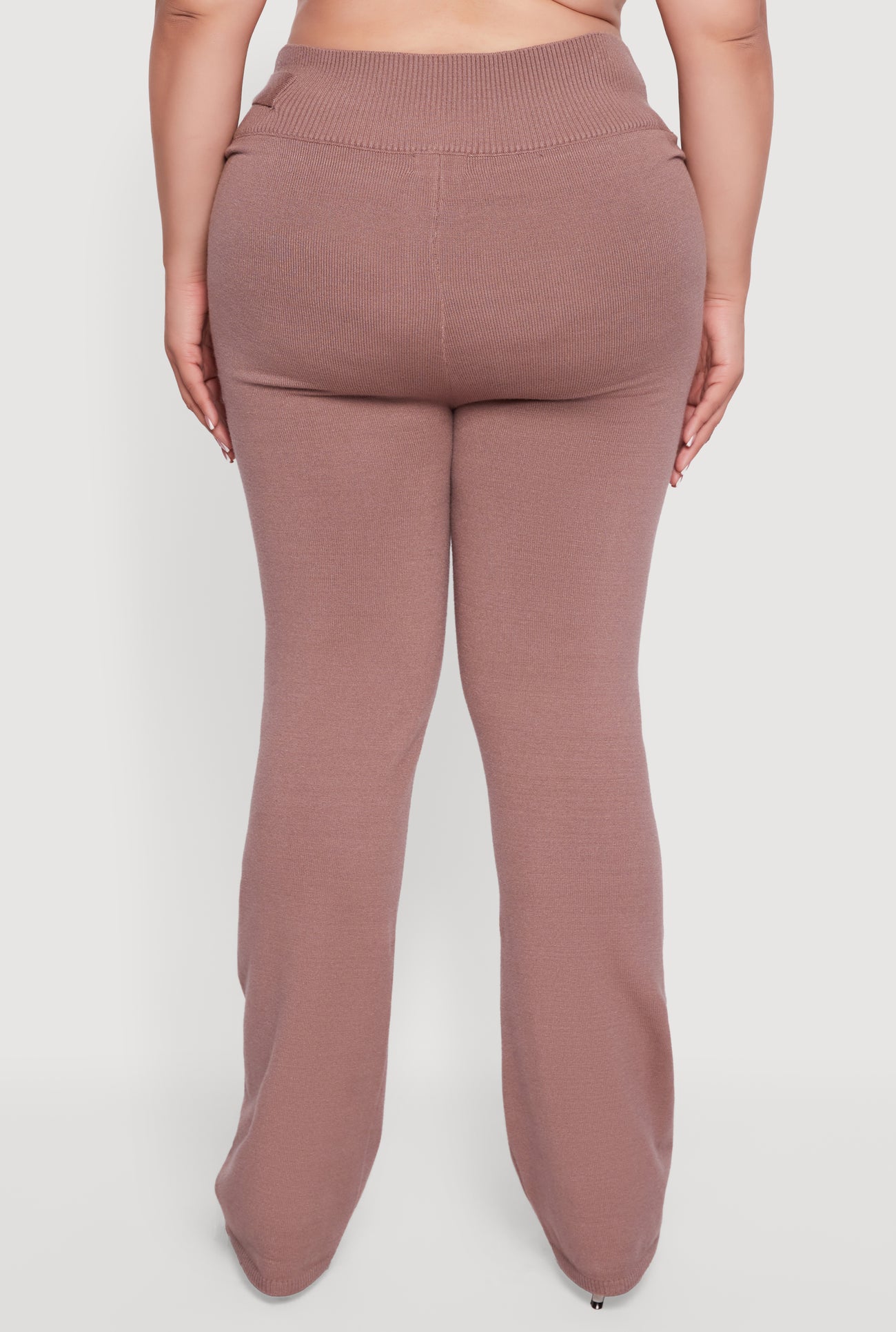 Plus Size Metallic Buckle Detail High Waisted Pants