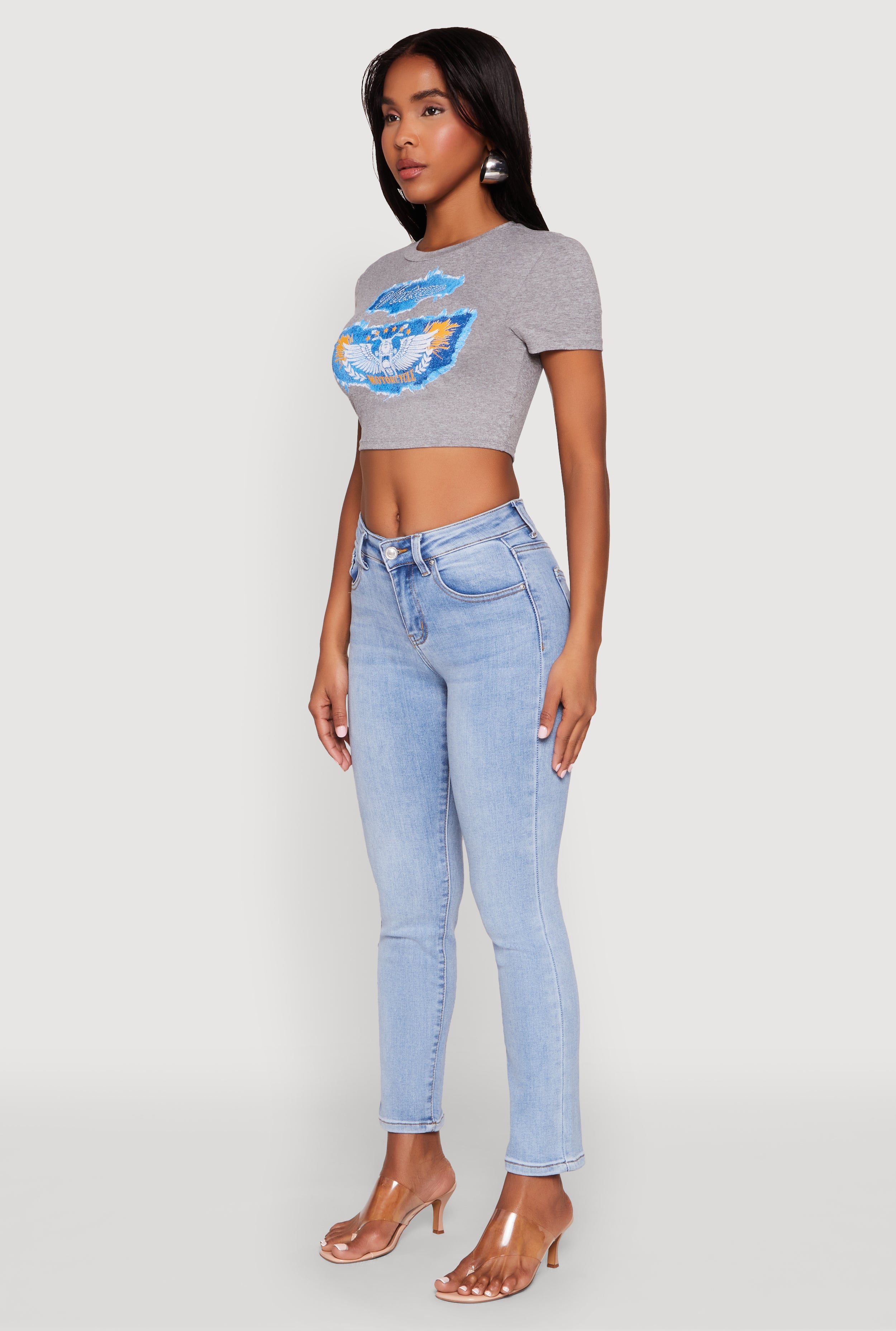 Vintage Motorcycle Graphic Crop Top