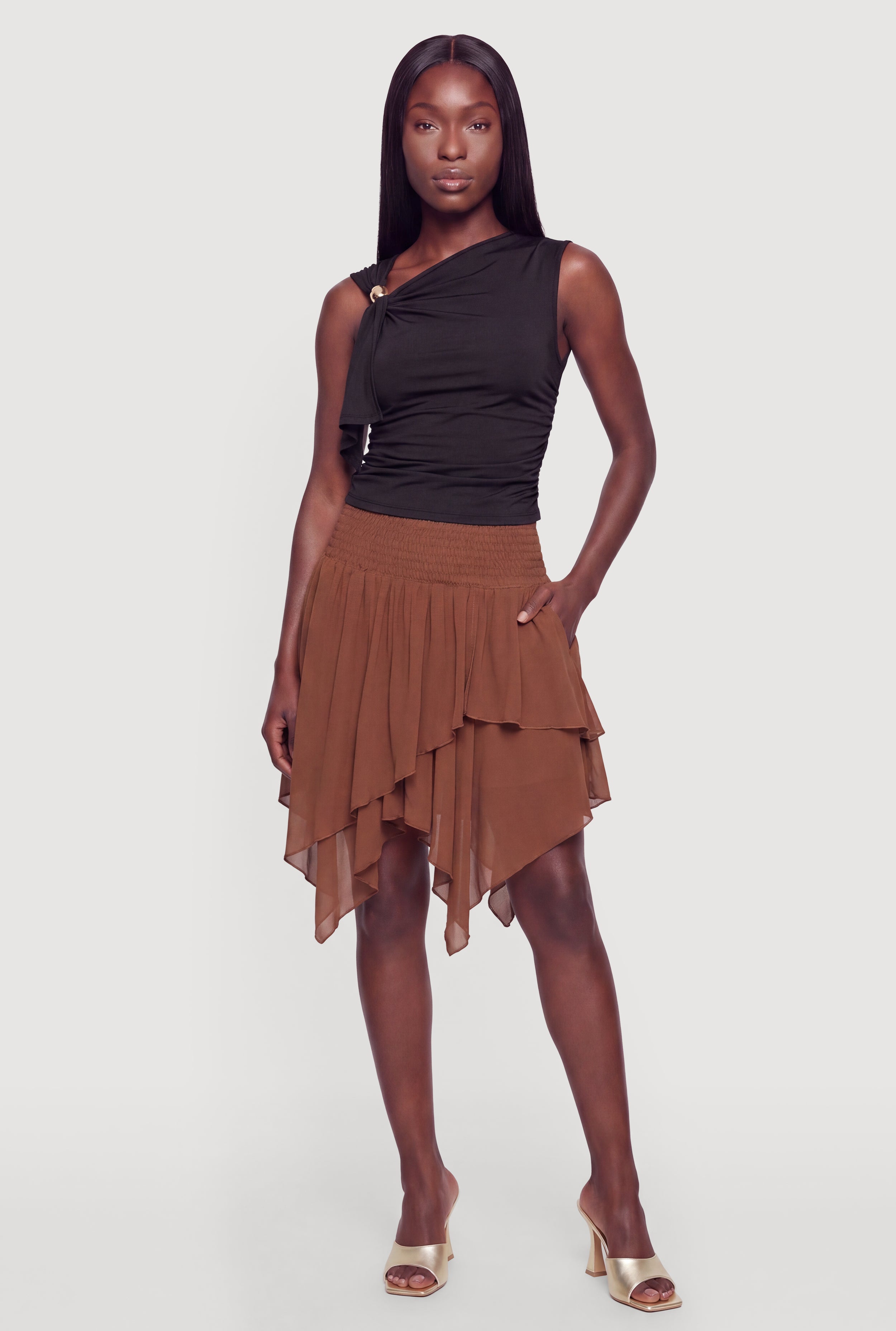 One Shoulder Knit Tops | Rainbow Shops