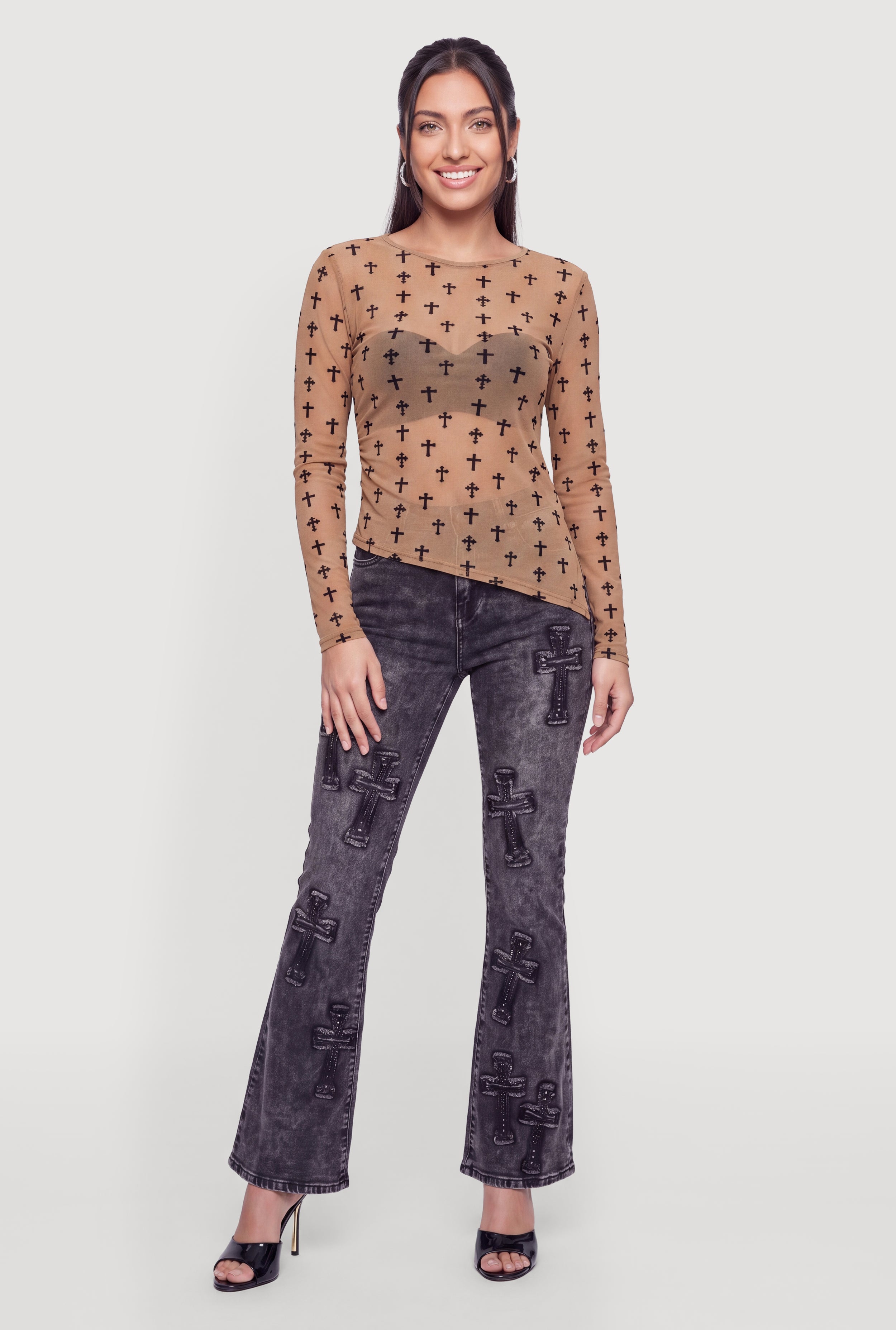 Sheer Graphic Mesh Shirts | Rainbow Shops