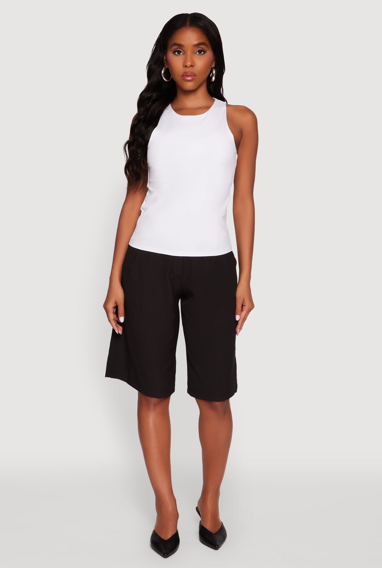 High Neck Shelf Bra Racerback Tank Top