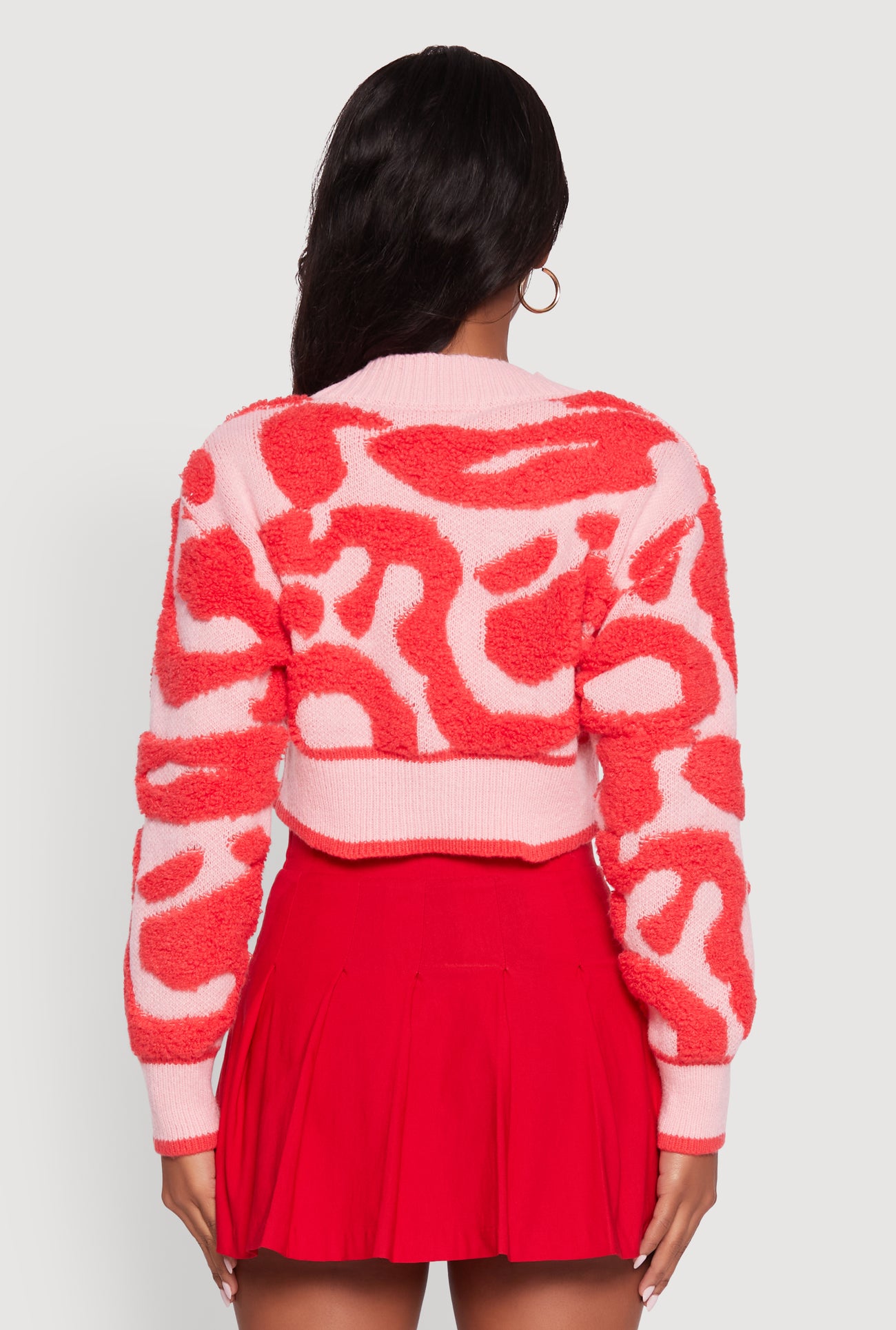 Tufted Knit Button Front Cropped Cardigan
