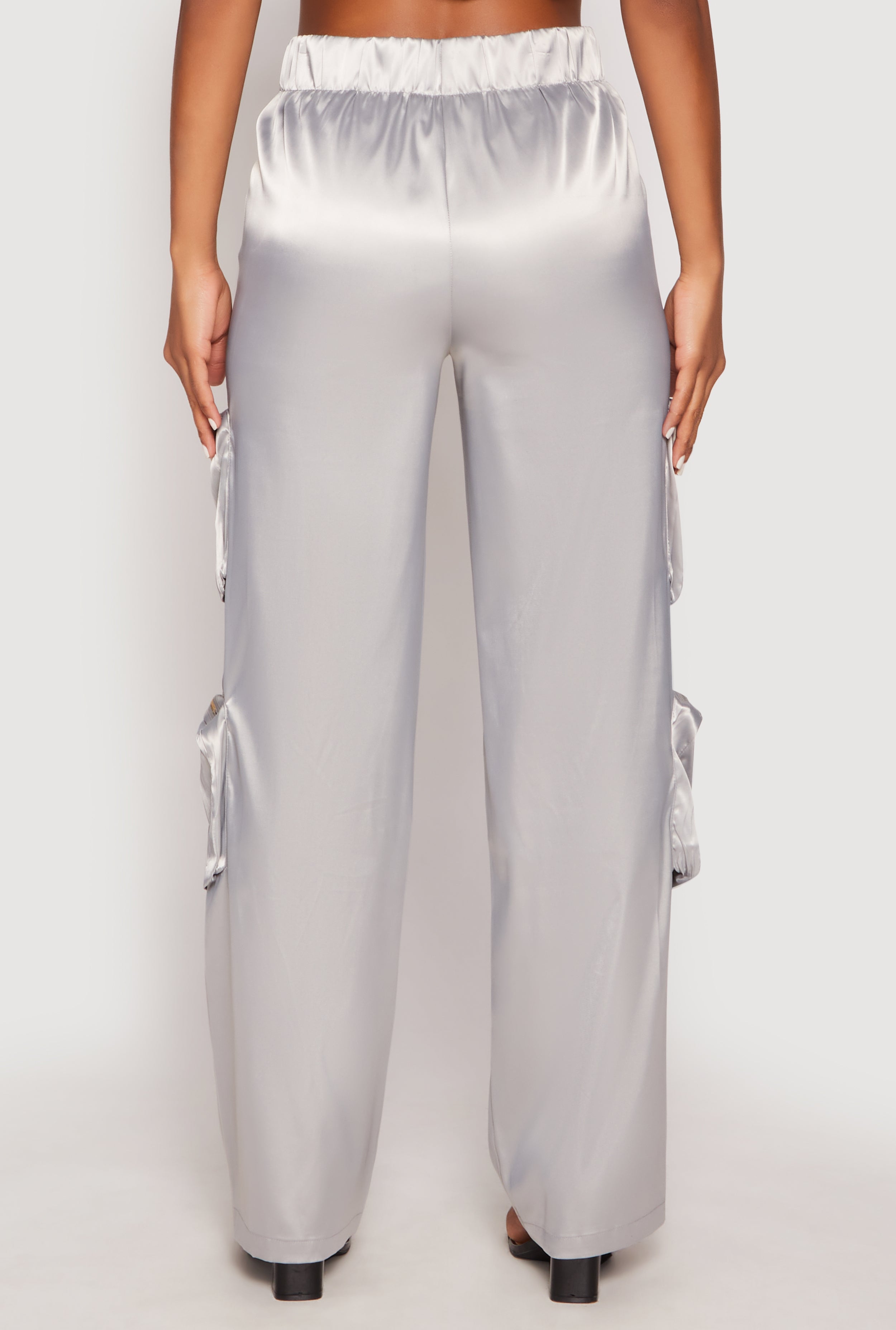Satin Zip Cargo Pants