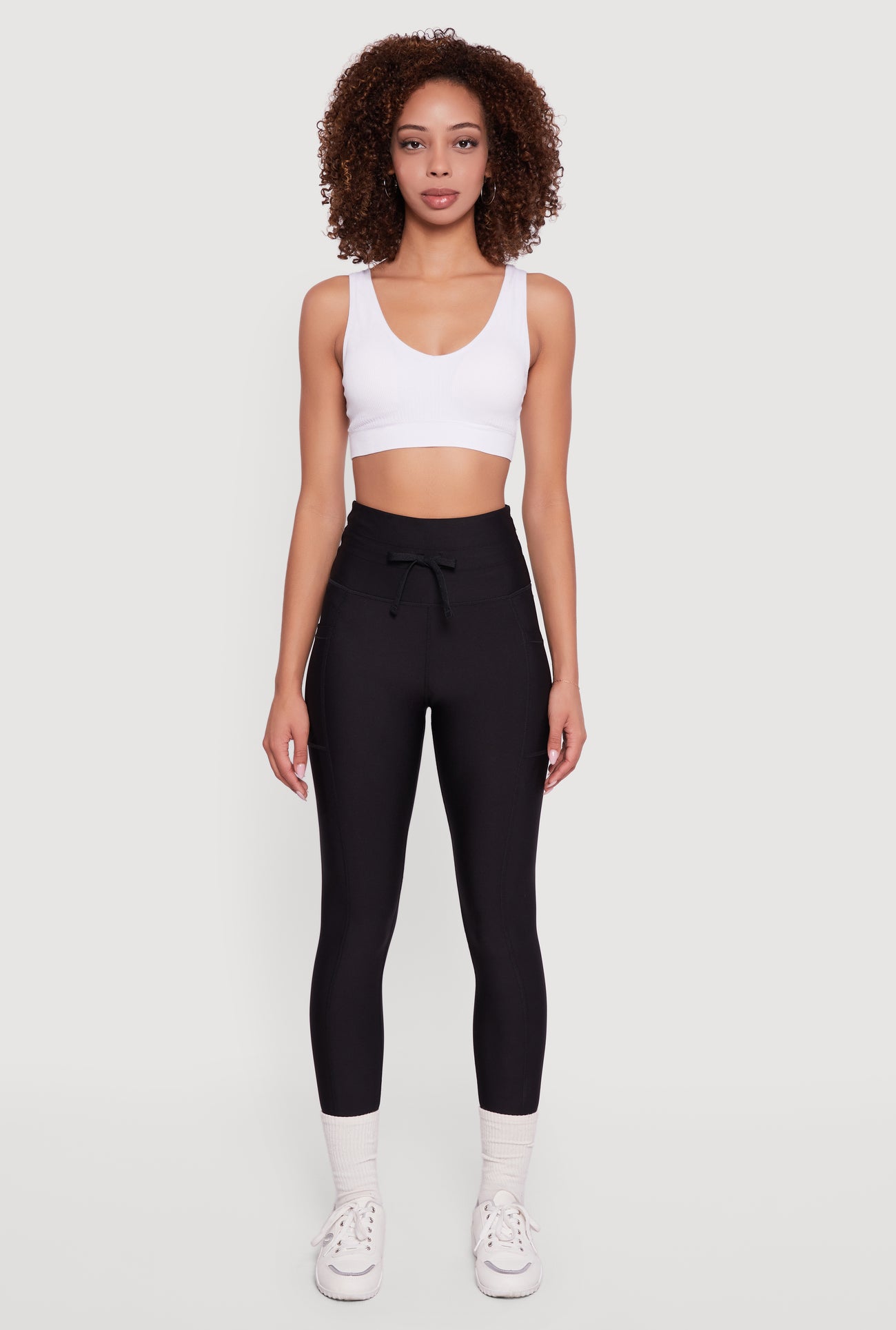 High Waisted Drawstring Leggings with Pockets