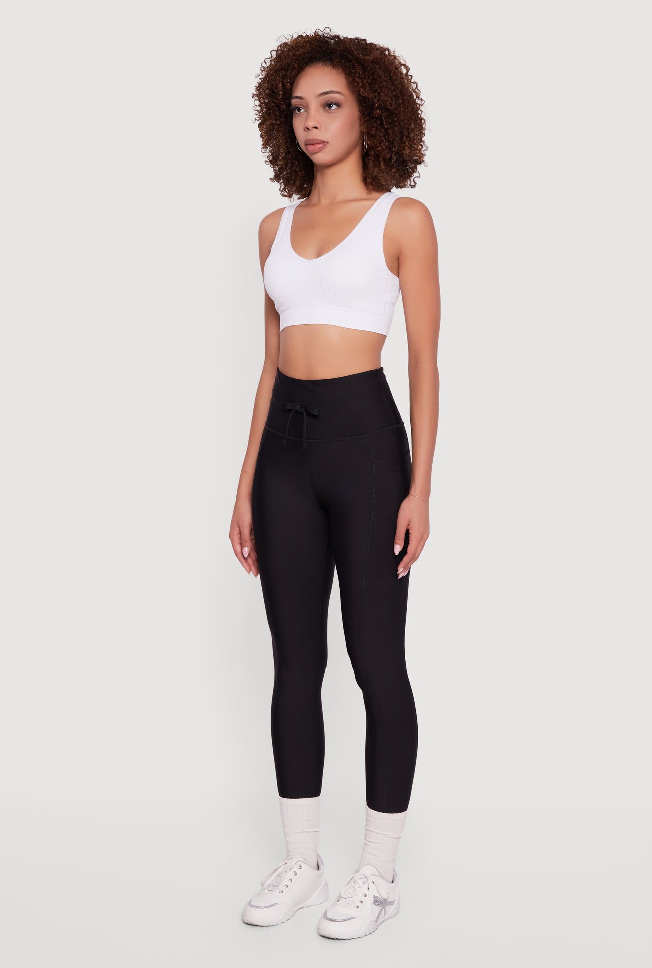 High Waisted Drawstring Leggings with Pockets