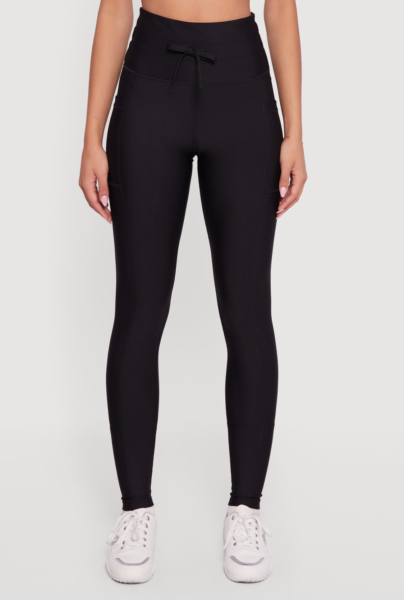 High Waisted Drawstring Leggings with Pockets