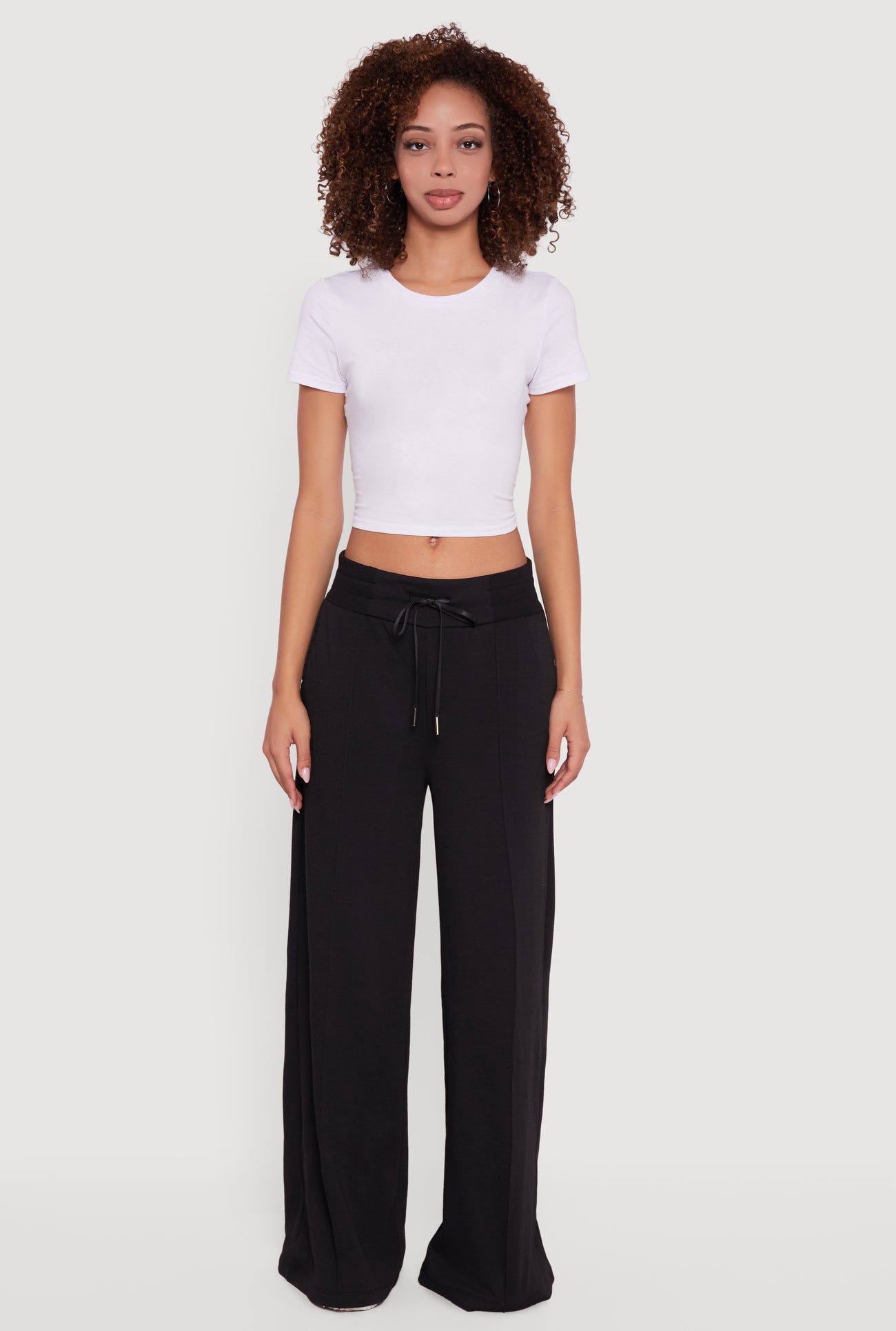 Mid Rise Wide Leg Fleece Lined Sweatpants