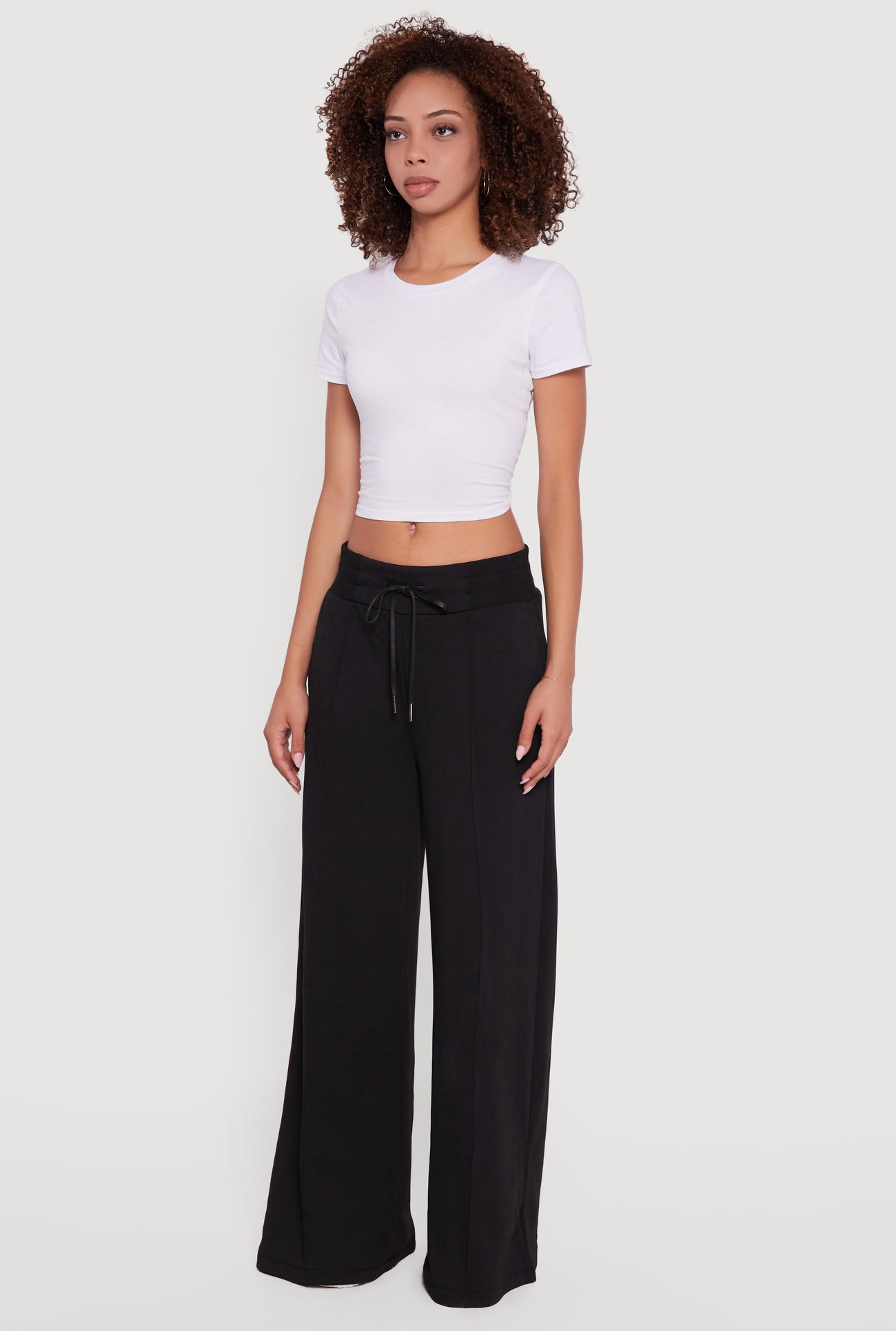 Mid Rise Wide Leg Fleece Lined Sweatpants
