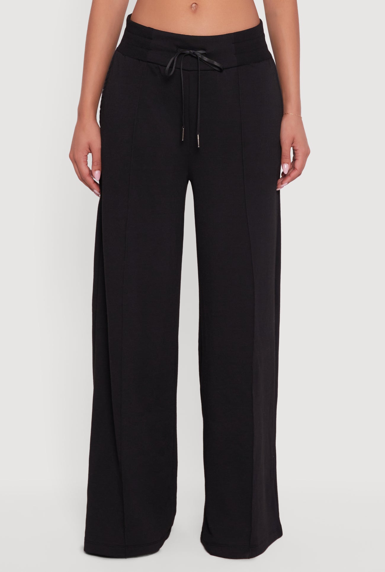 Mid Rise Wide Leg Fleece Lined Sweatpants