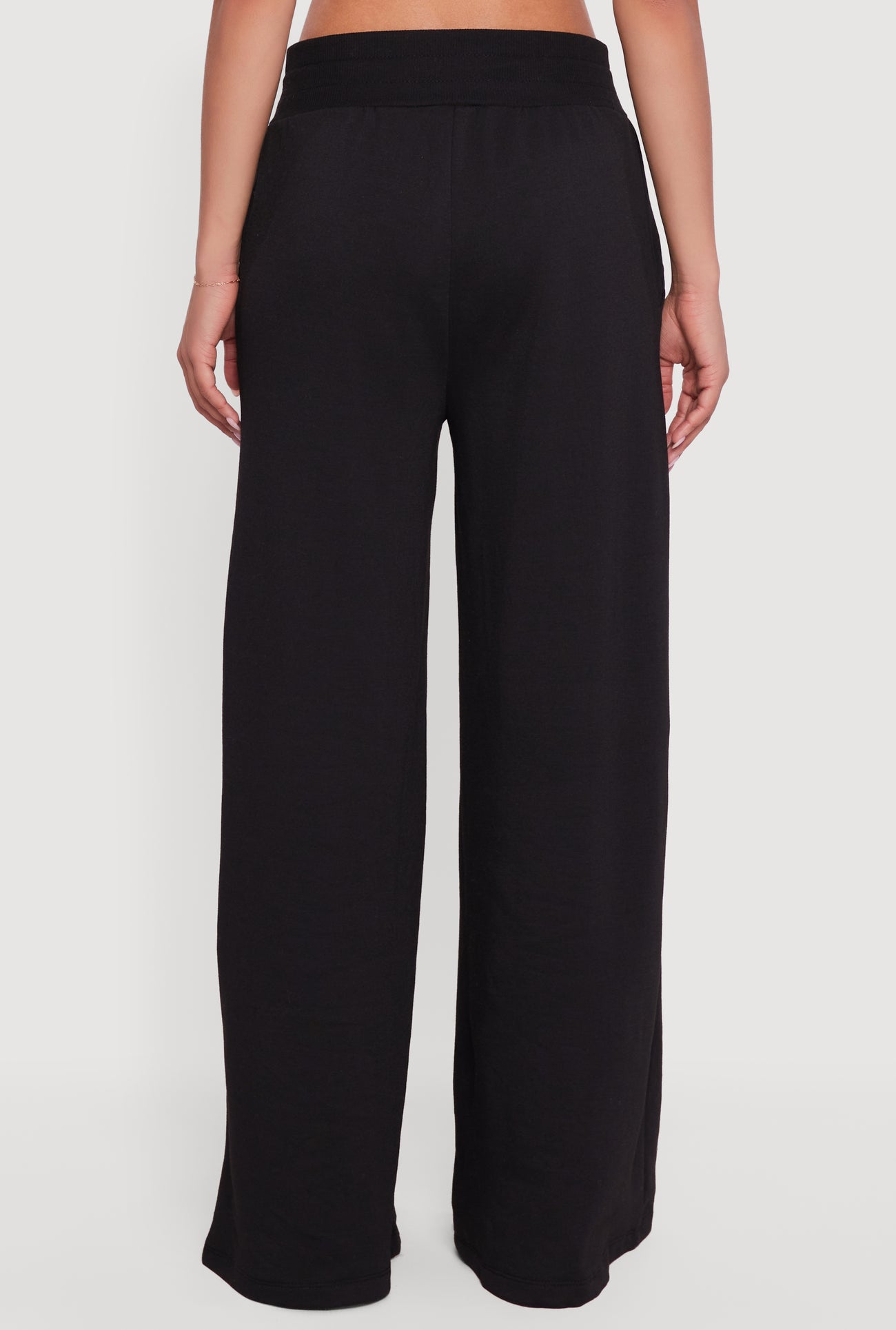 Mid Rise Wide Leg Fleece Lined Sweatpants