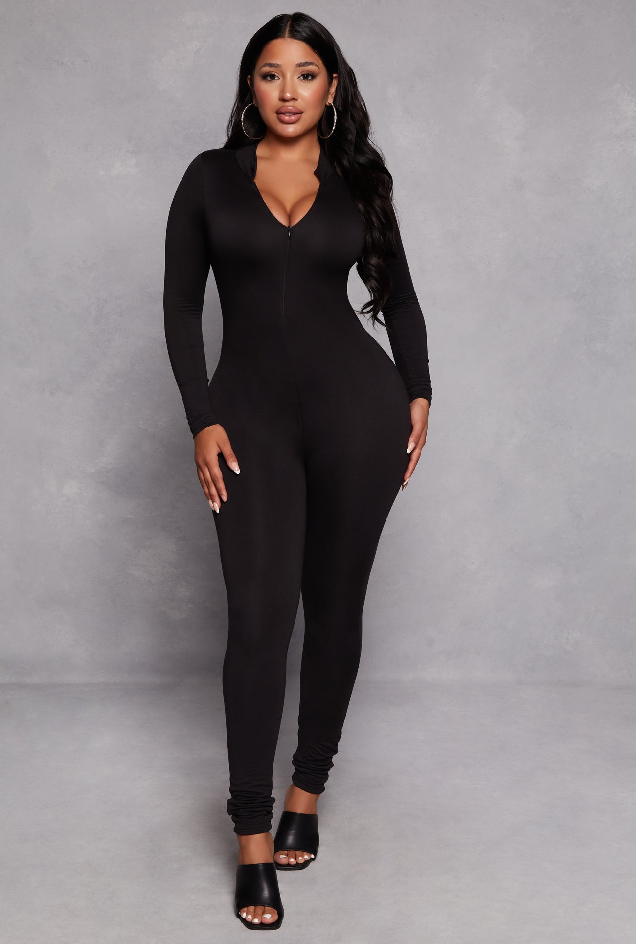 Zip Front Long Sleeve Catsuit