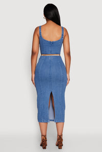 Haute Monde Denim Slit Back Tank Dress