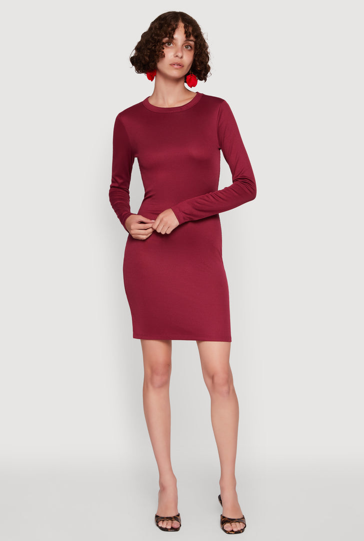 Bodycon Dress With Long Sleeves | Rainbow Shops Bodycon Dress With Long Sleeves | Rainbow Shops