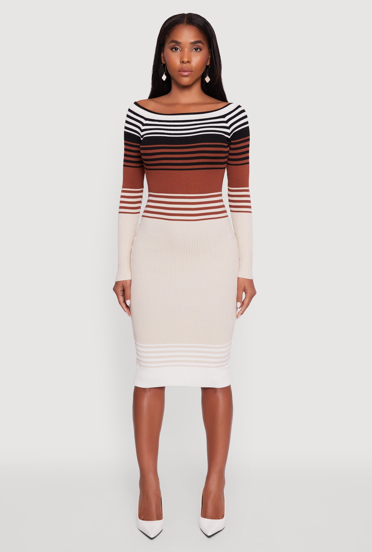 Color Block Long Sleeve Bodycon Sweater Dress Color Block Long Sleeve Bodycon Sweater Dress