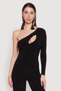 Asymmetrical Cut Out One Shoulder Top