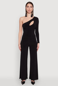 Asymmetrical Cut Out One Shoulder Top