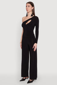 Asymmetrical Cut Out One Shoulder Top
