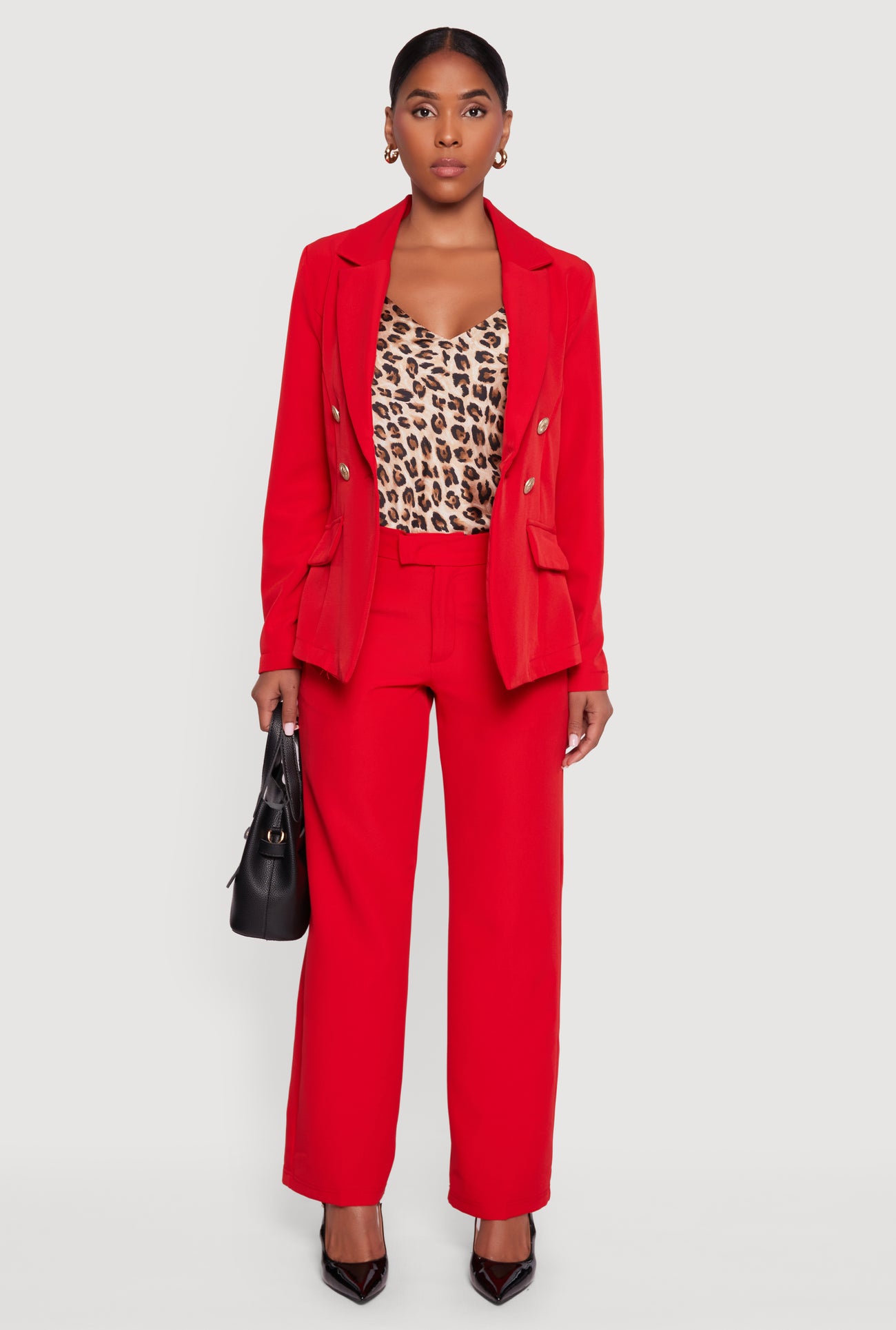 Button Detail Long Sleeve Blazer