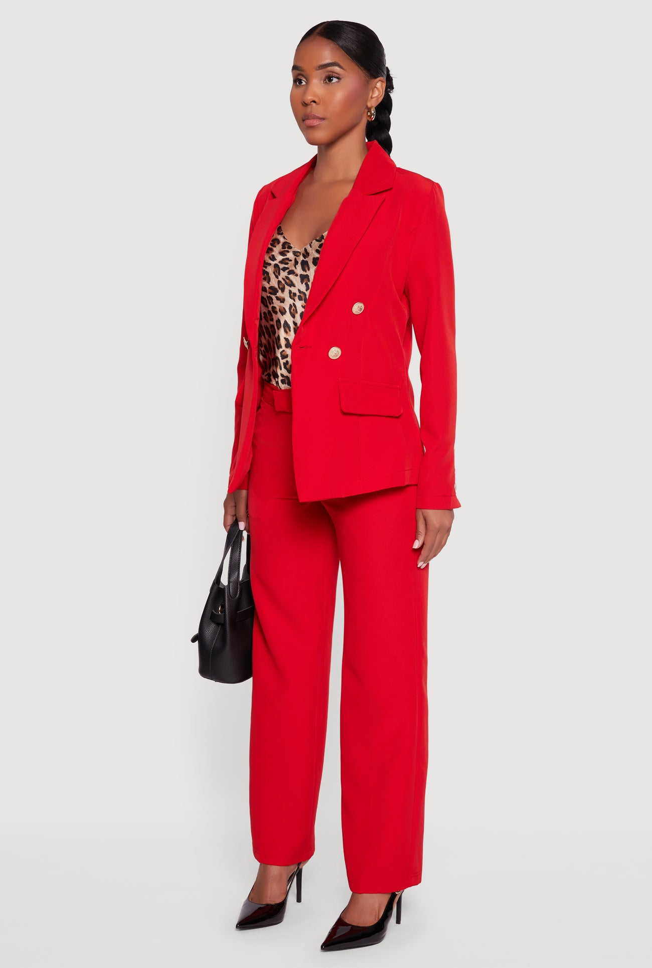 Button Detail Long Sleeve Blazer