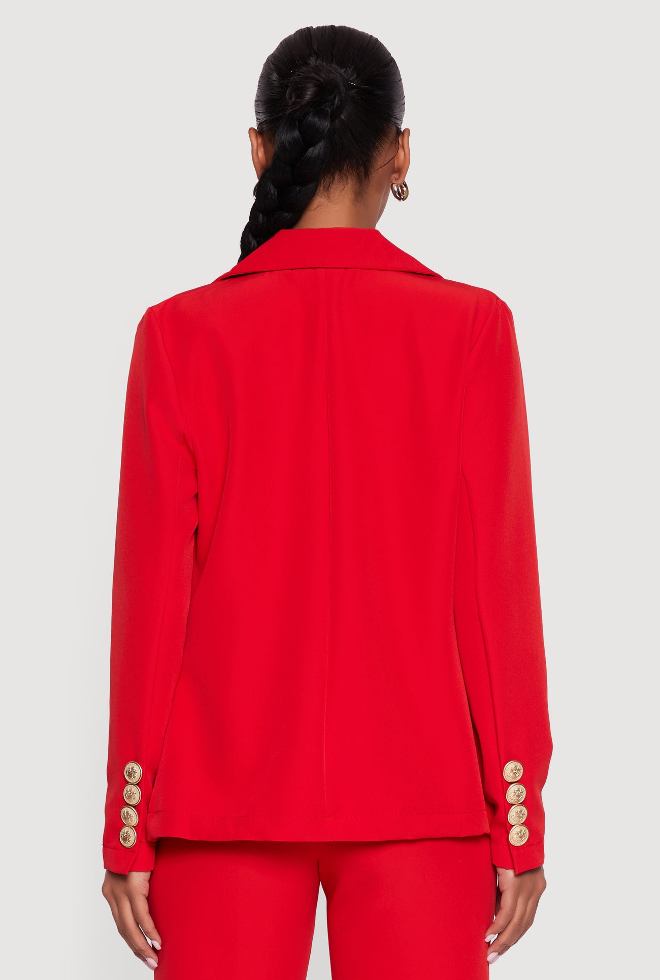 Button Detail Long Sleeve Blazer