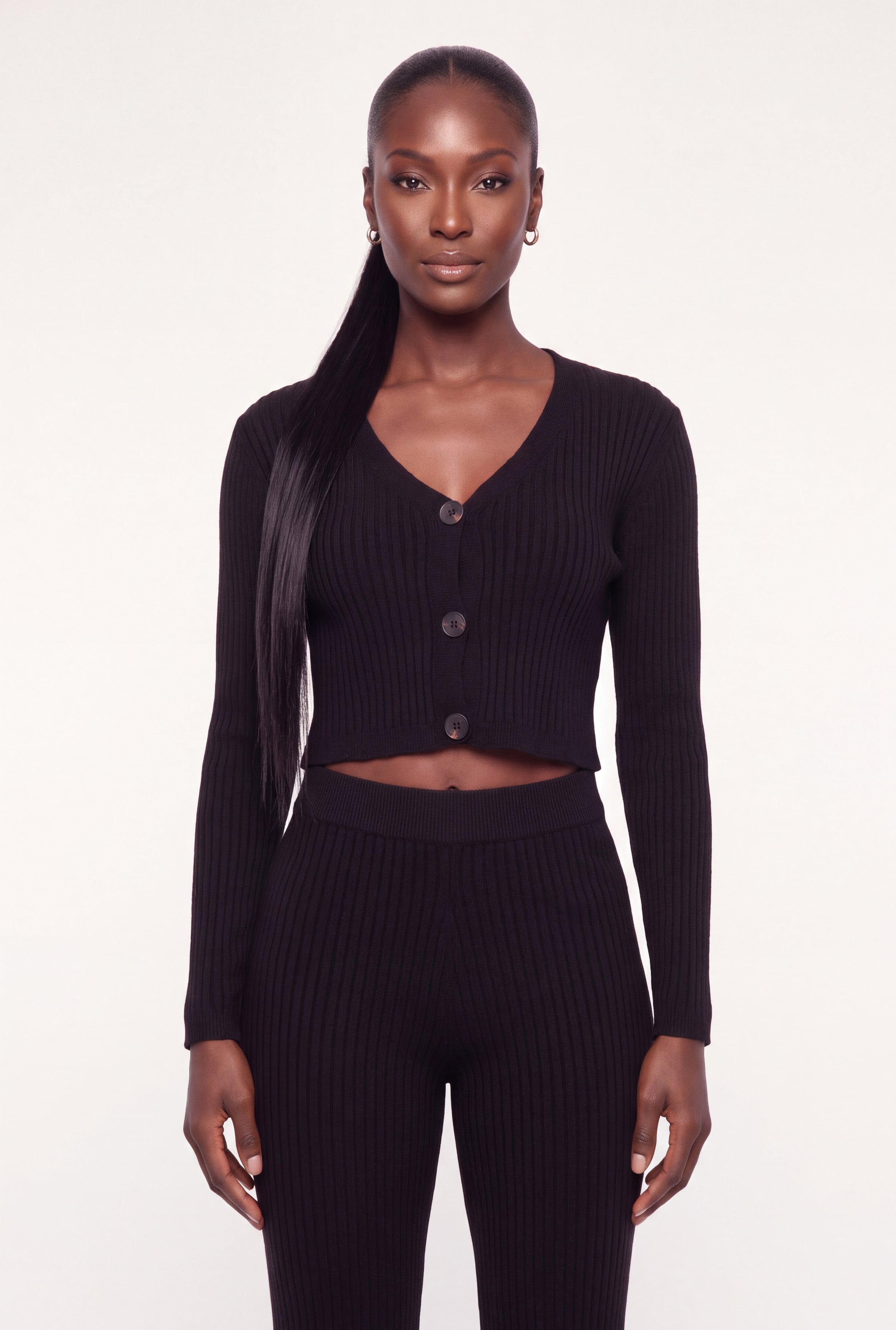 Button Front Cropped Cardigan