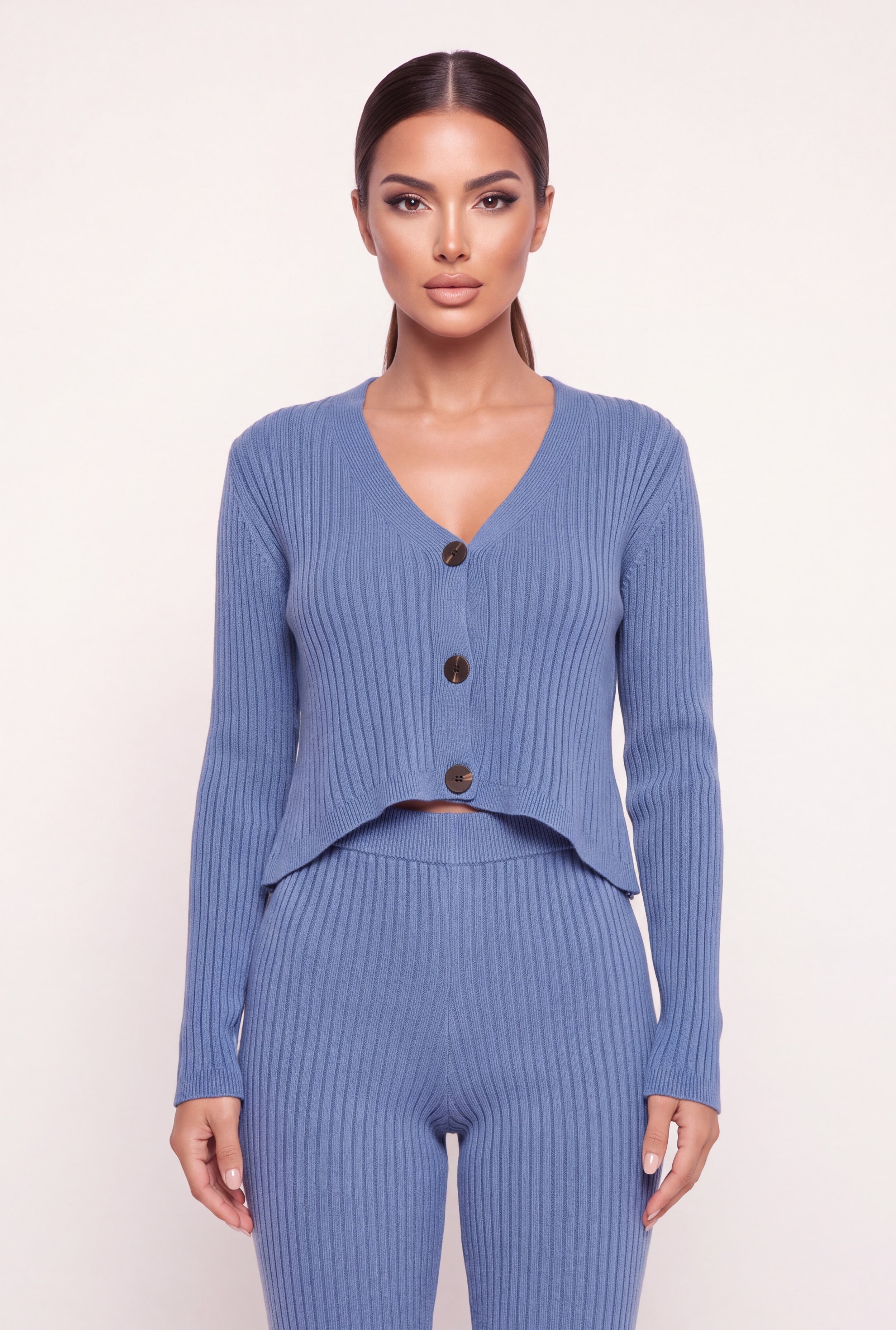 Button Front Cropped Cardigan