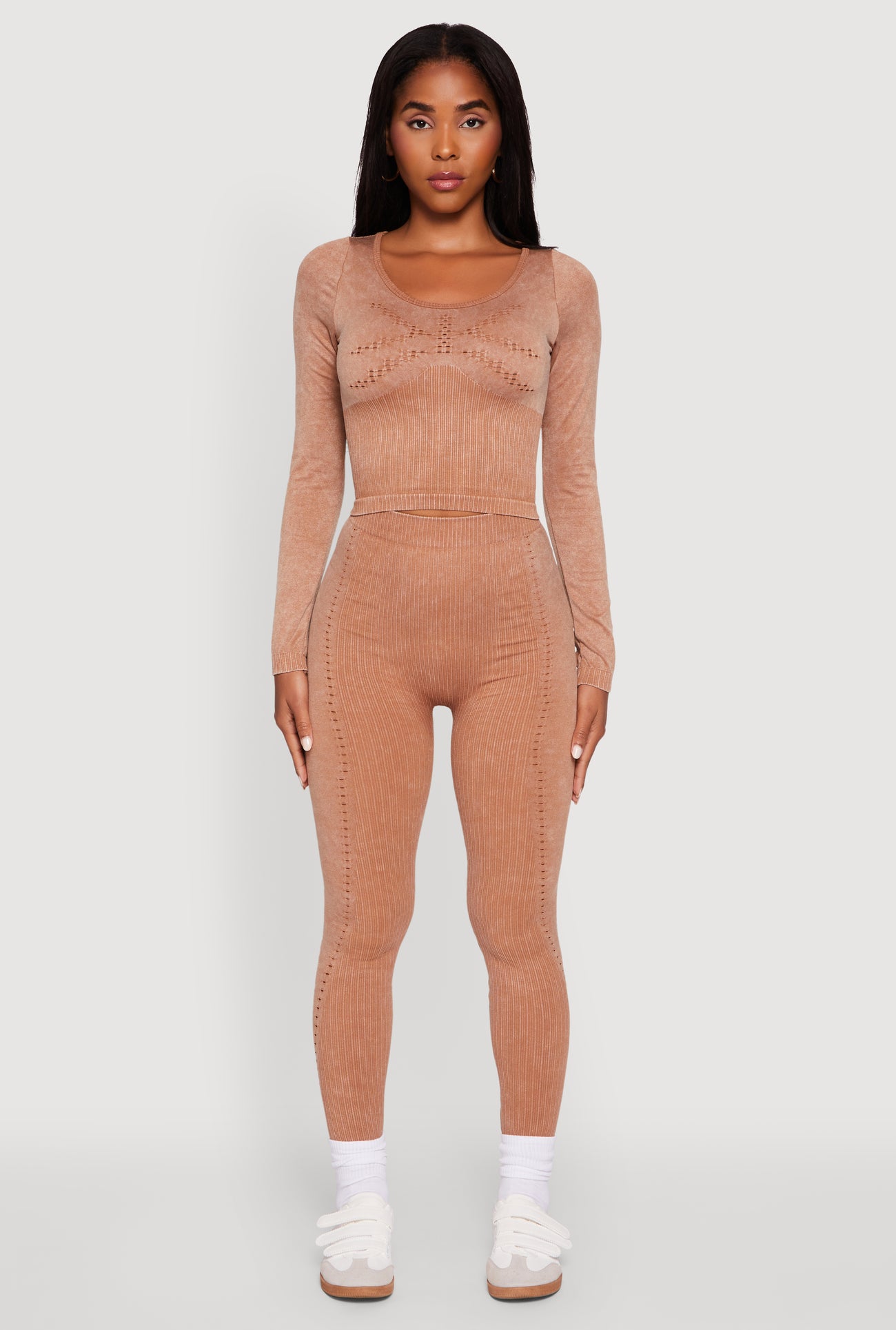 Seamless Laser Cut Corset Detail Crop Top