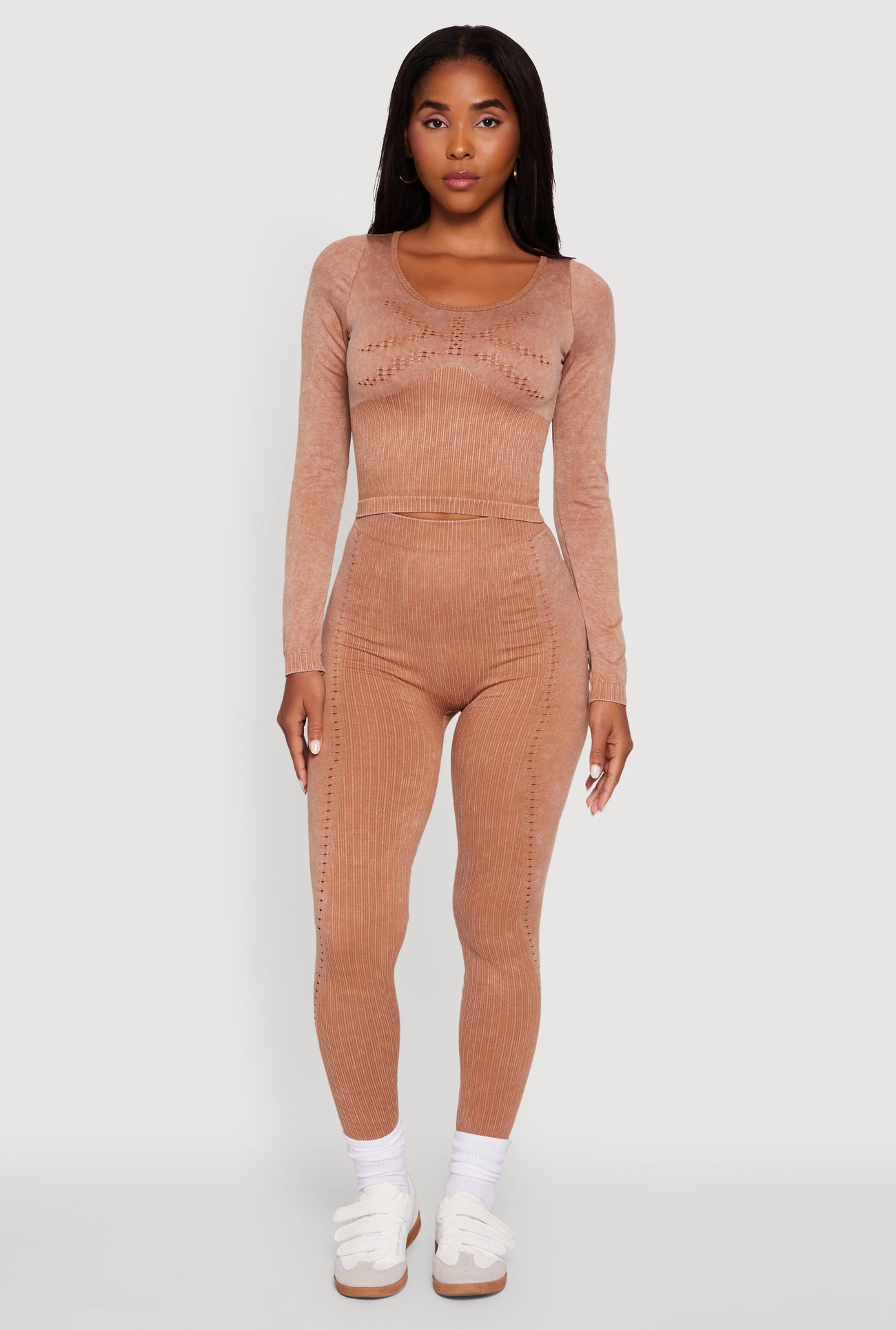 Seamless Laser Cut Corset Detail Crop Top