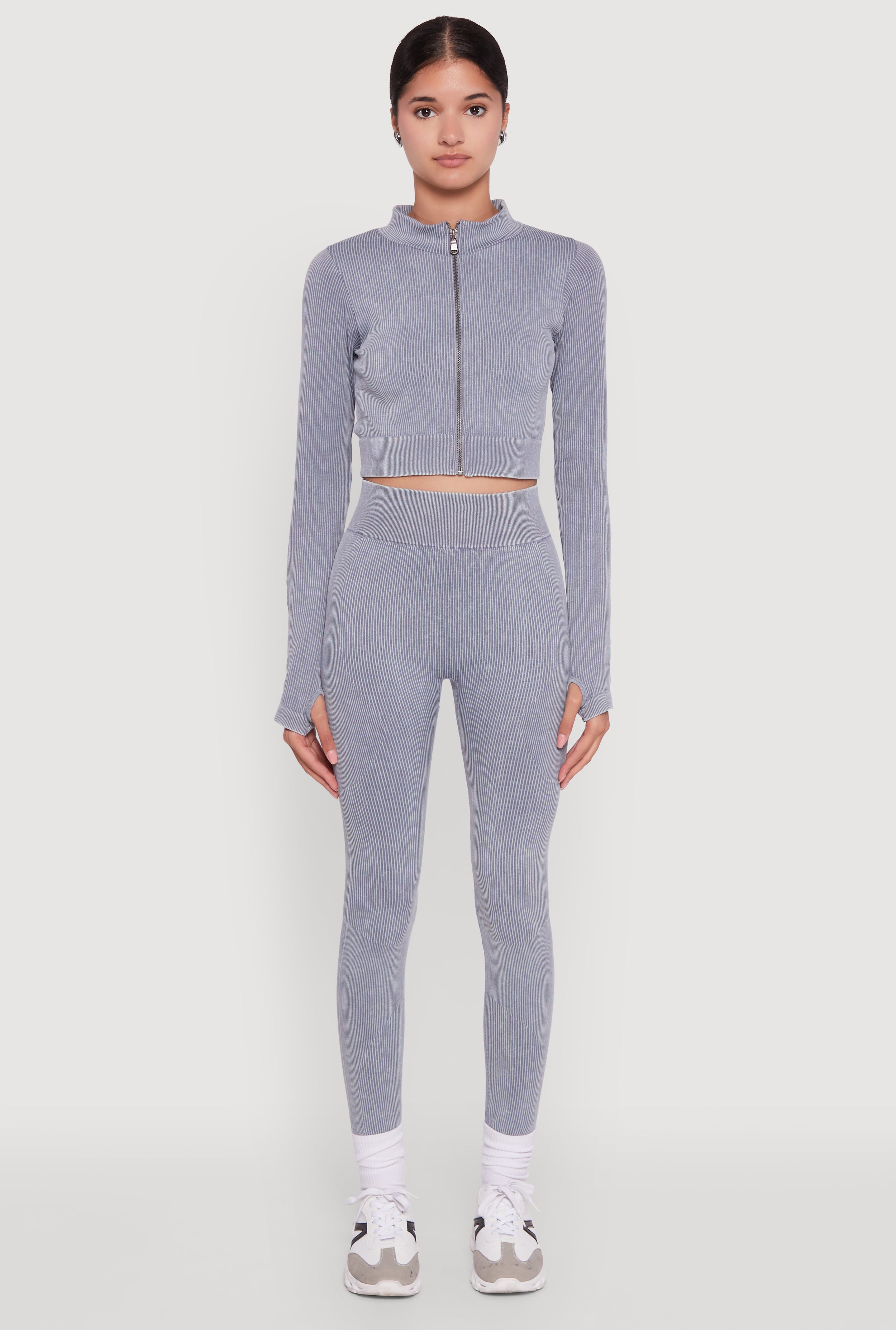  × RIP SLYME / TRACK TOP RS Seamless Ribbed Zip Front Cropped Track Jacket