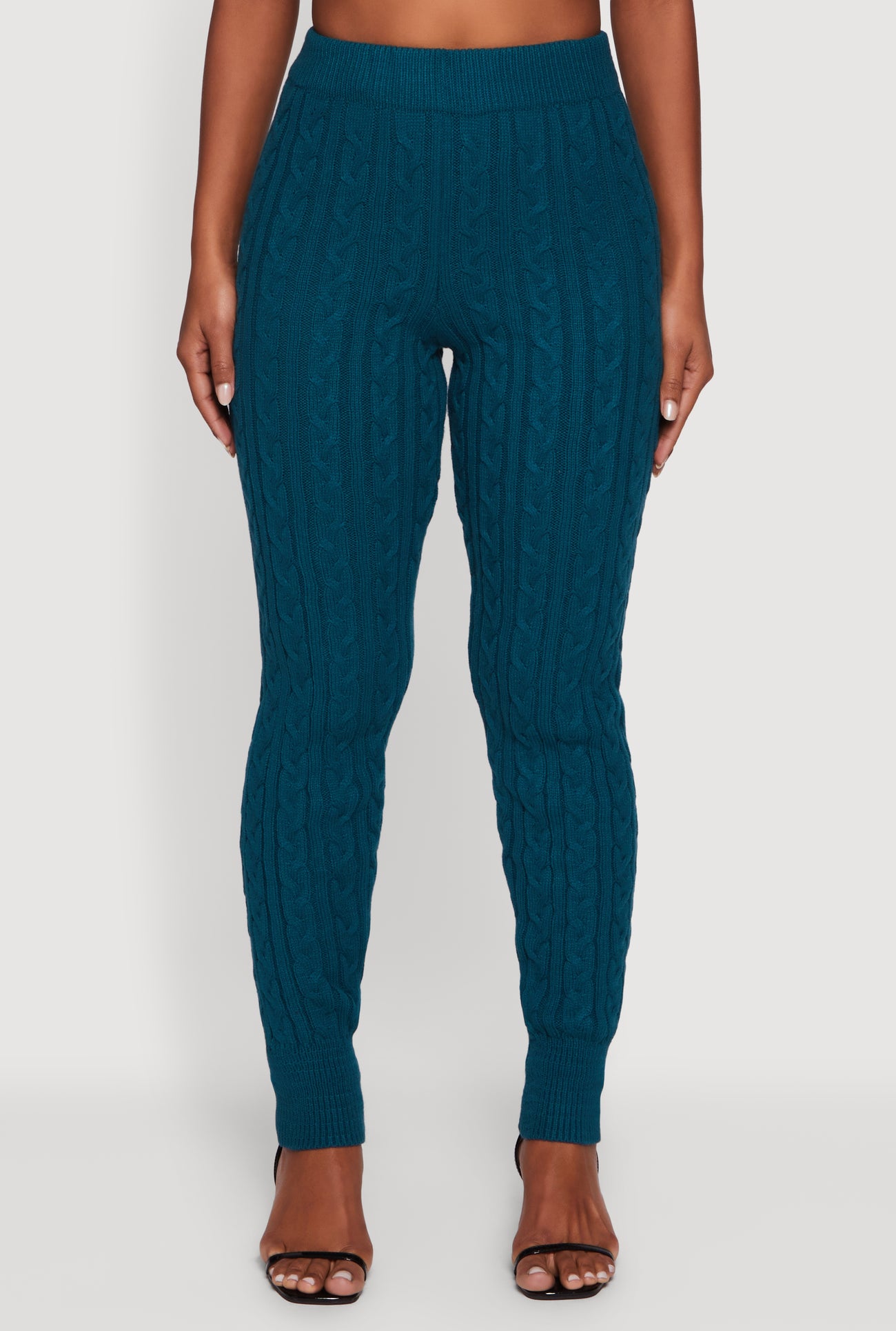 Mid Rise Cable Knit Joggers