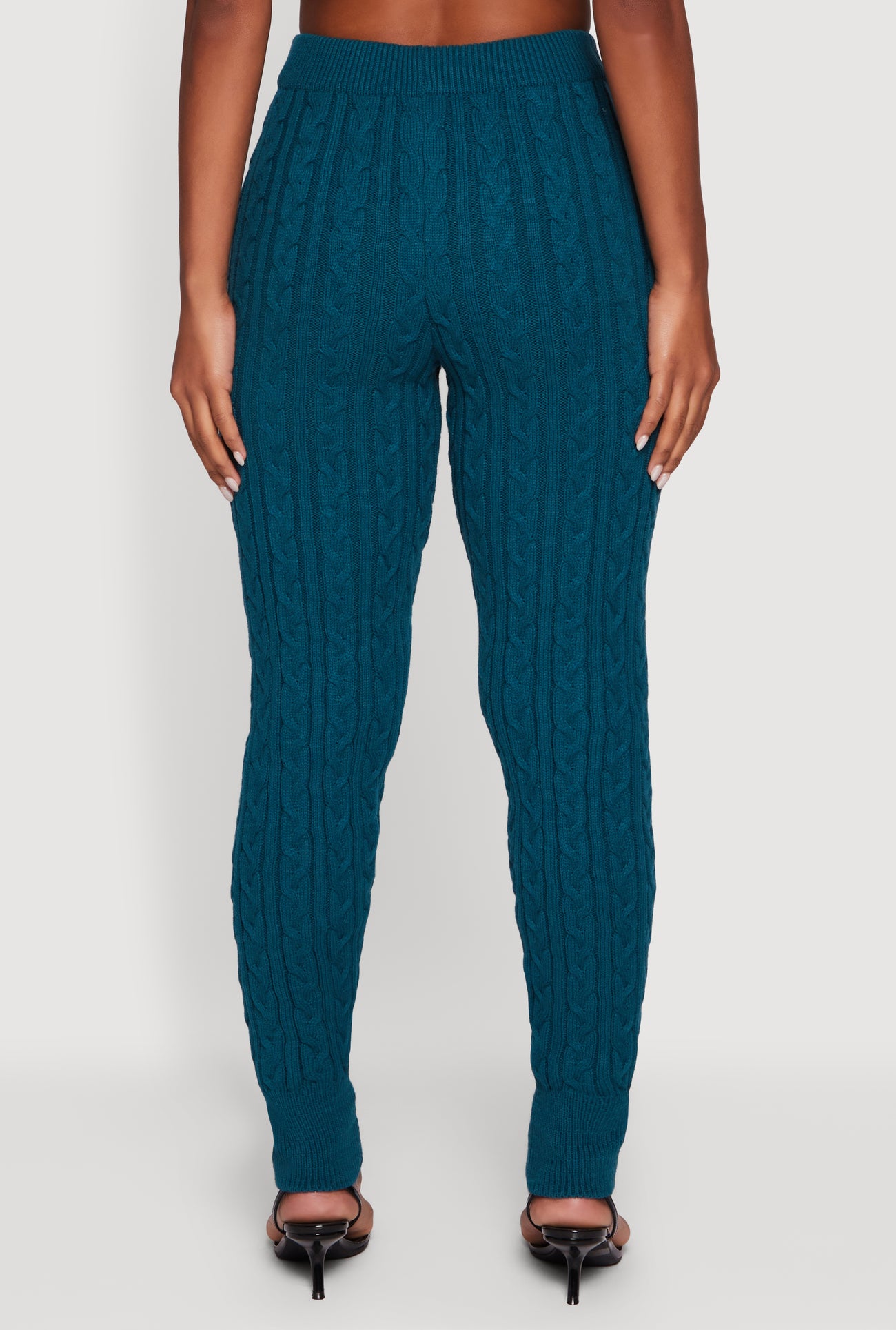 Mid Rise Cable Knit Joggers