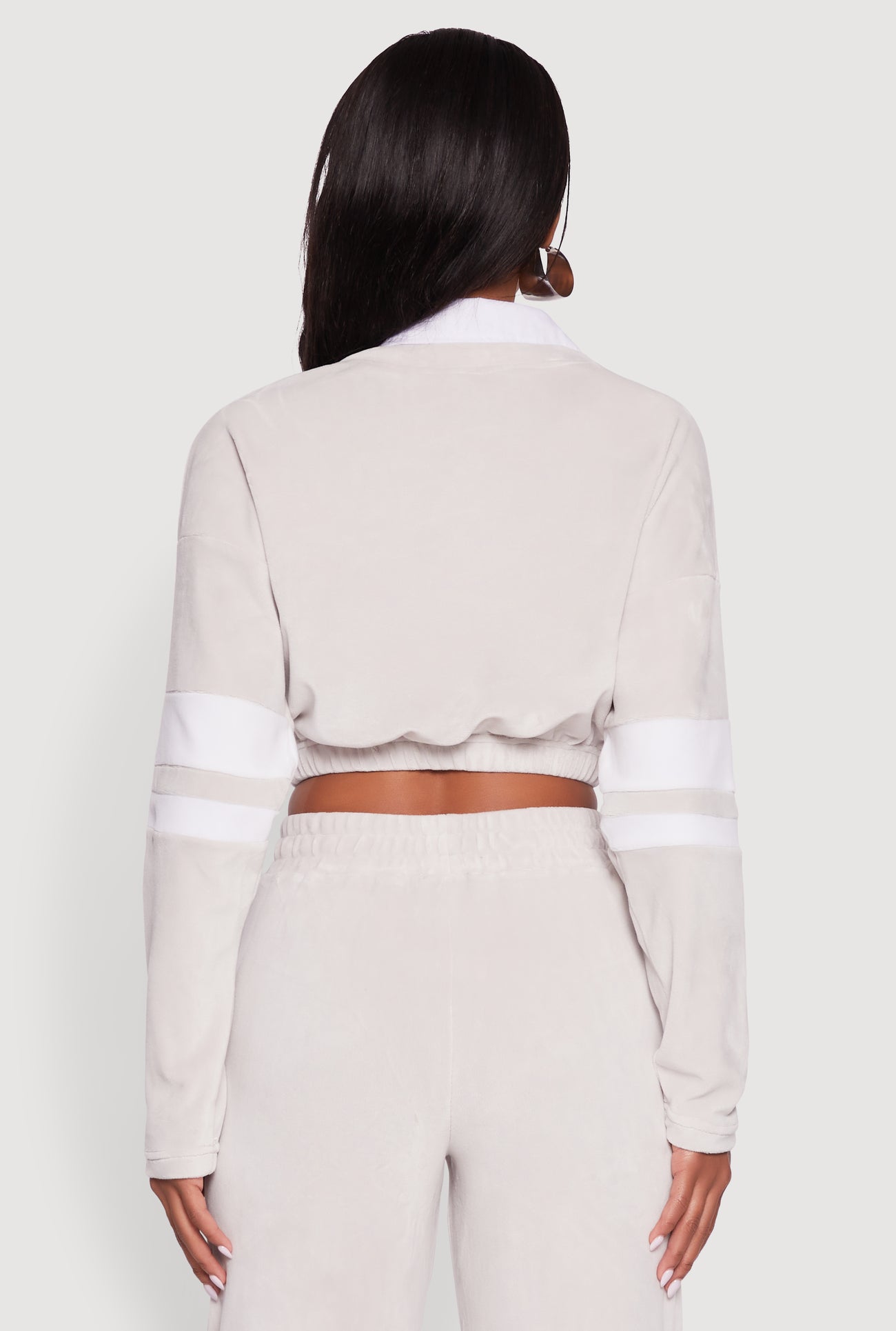 Velour Paris Embroidered Graphic Cropped Sweatshirt