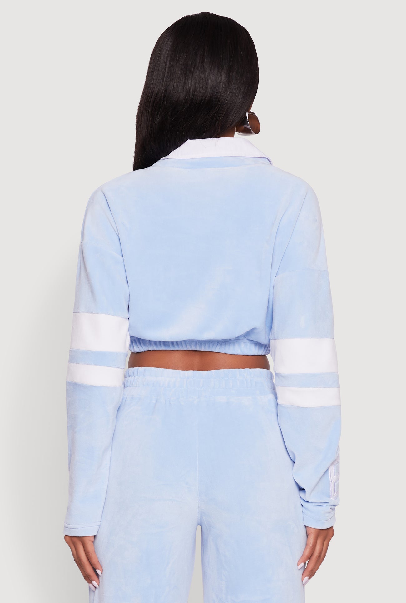 Velour Paris Embroidered Graphic Cropped Sweatshirt