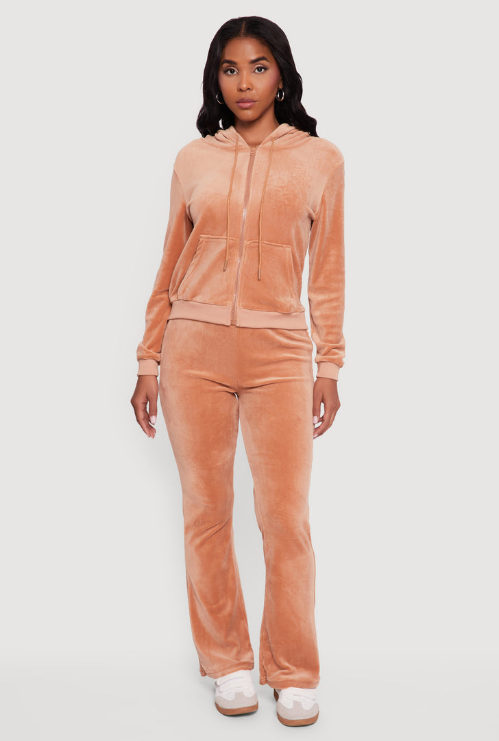 Velour Pull On Flare Sweatpants