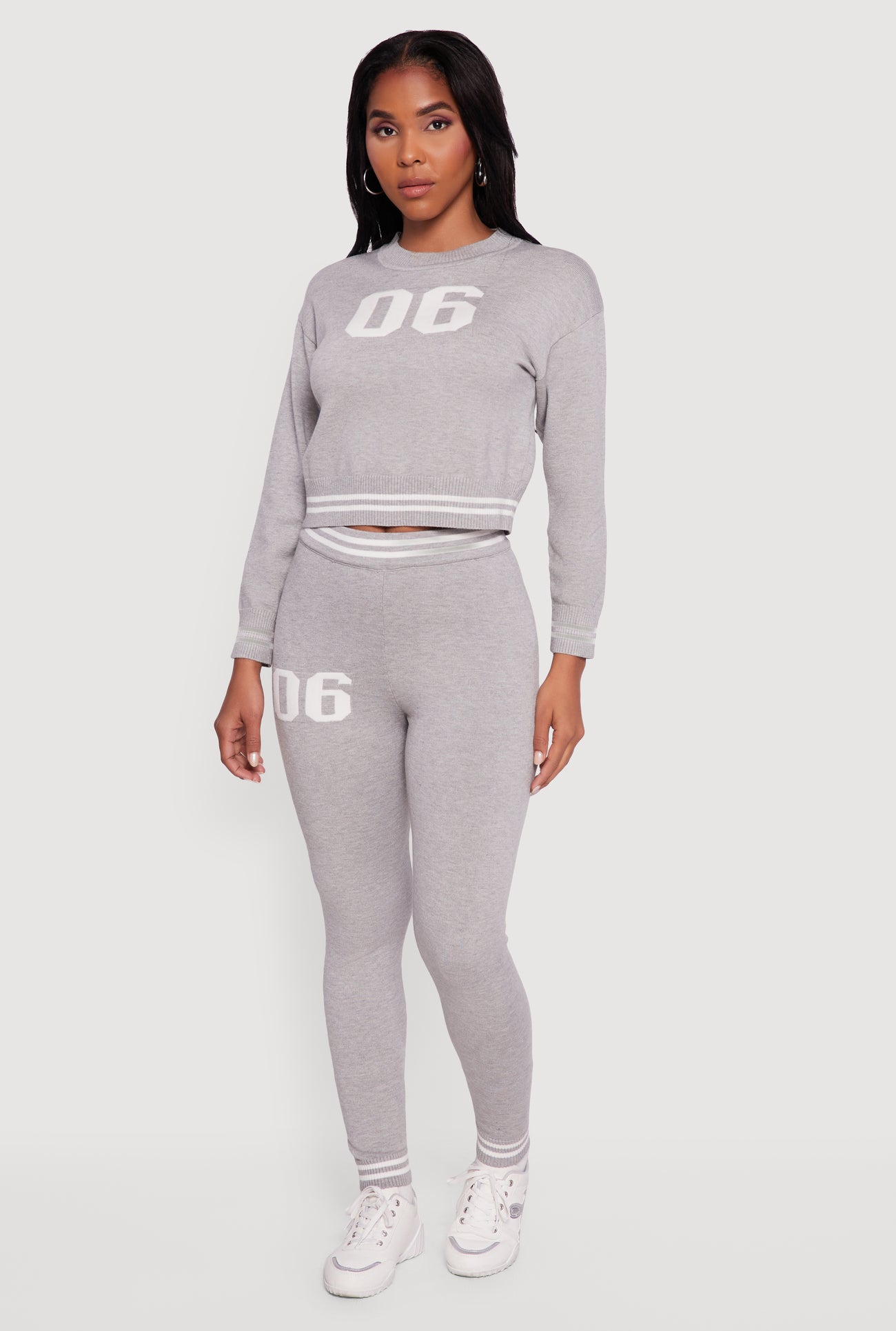 06 Graphic Varsity Stripe Skinny Leg Sweatpants