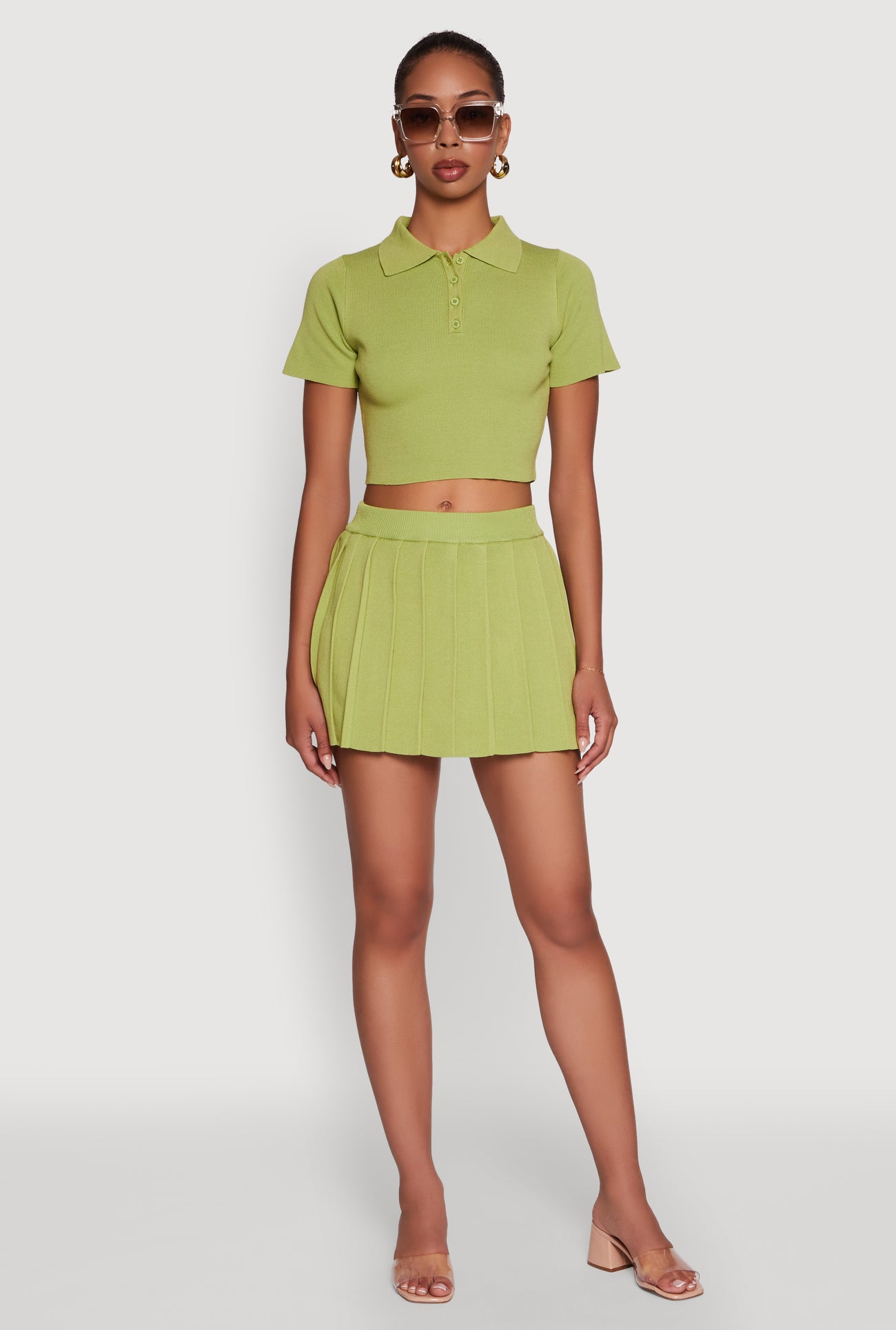 Daisy High Waisted Pleated Mini Skort